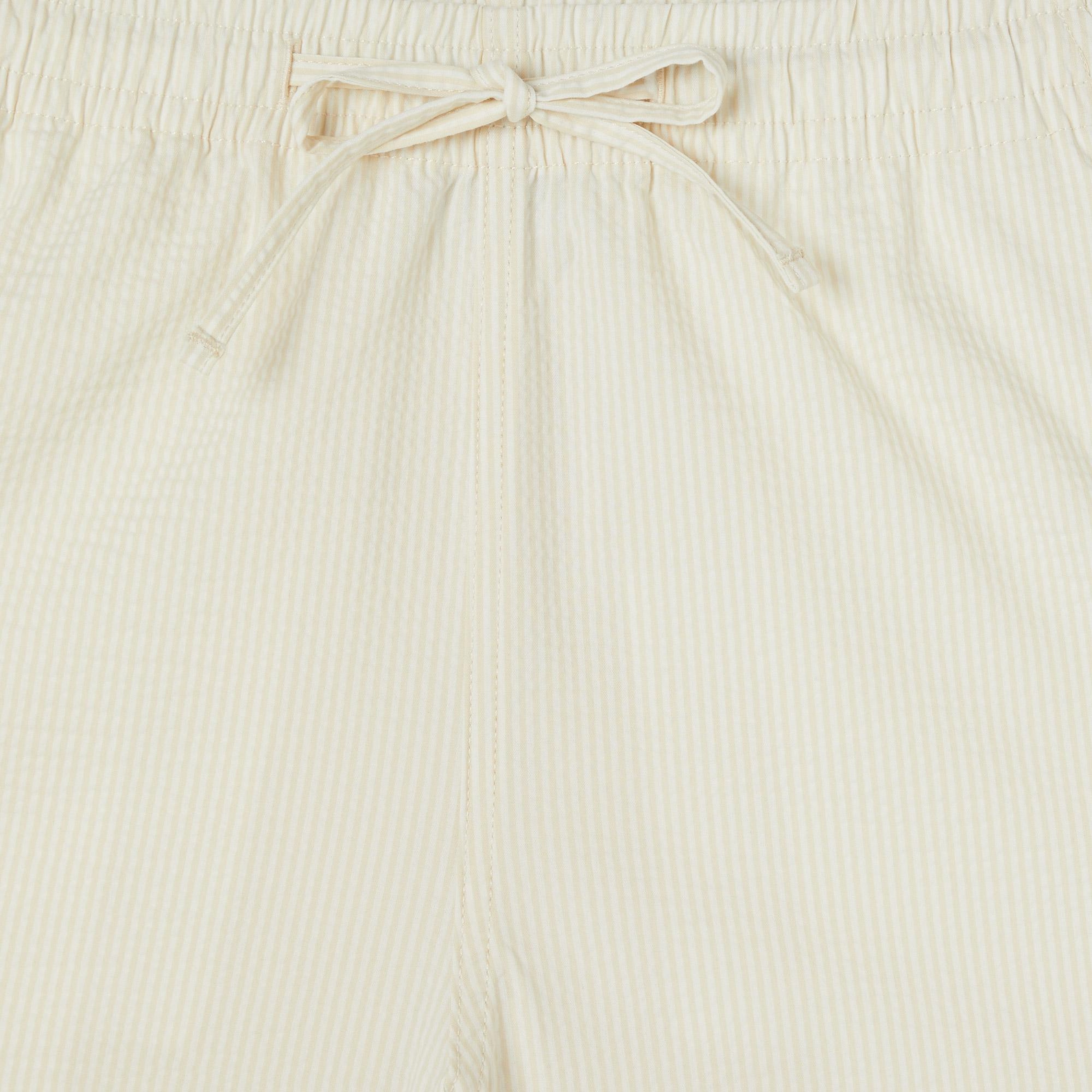 Lacoste Erkek Relaxed Fit Çizgili Beyaz Şort