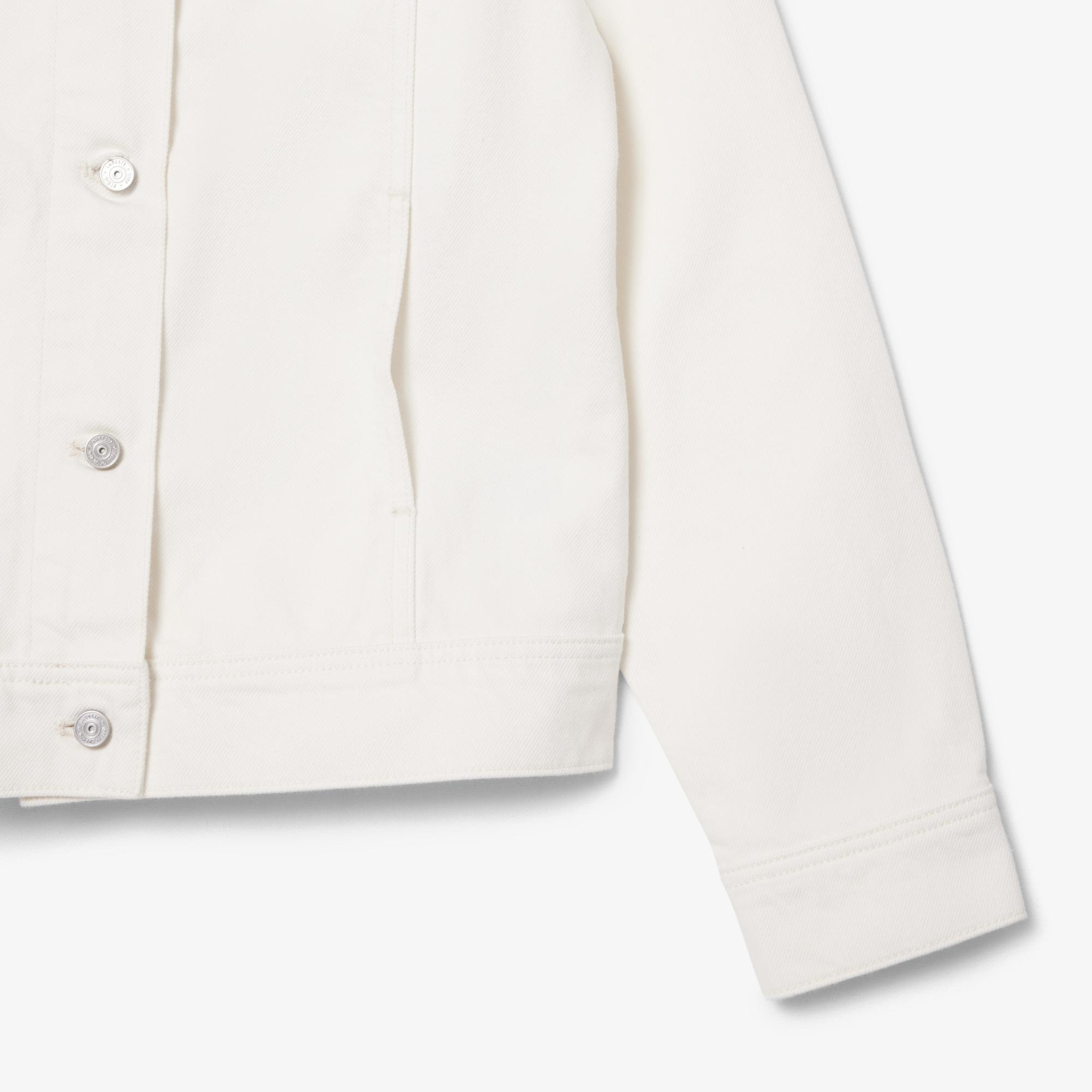 Lacoste Kadın Denim Beyaz Ceket