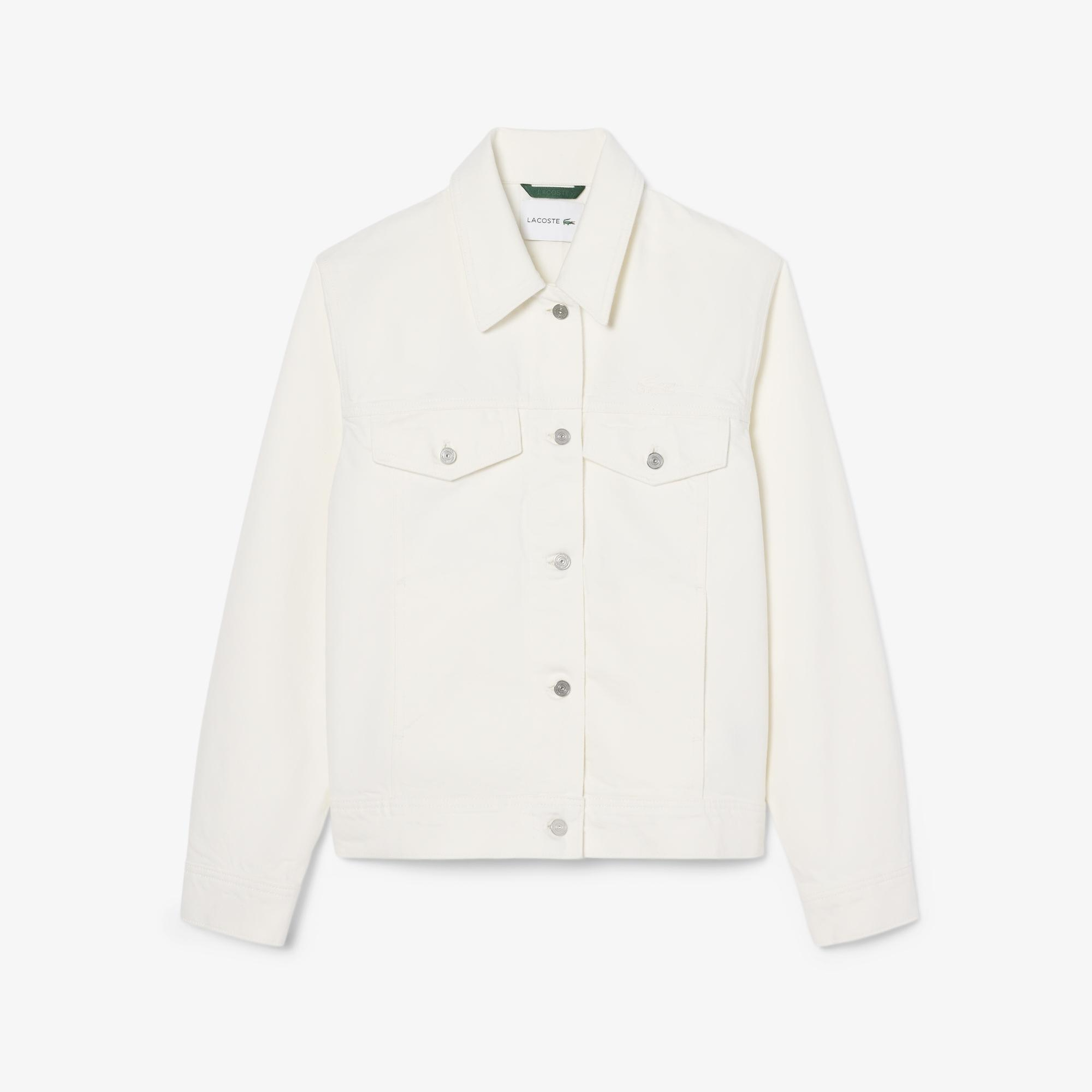 Lacoste Kadın Denim Beyaz Ceket