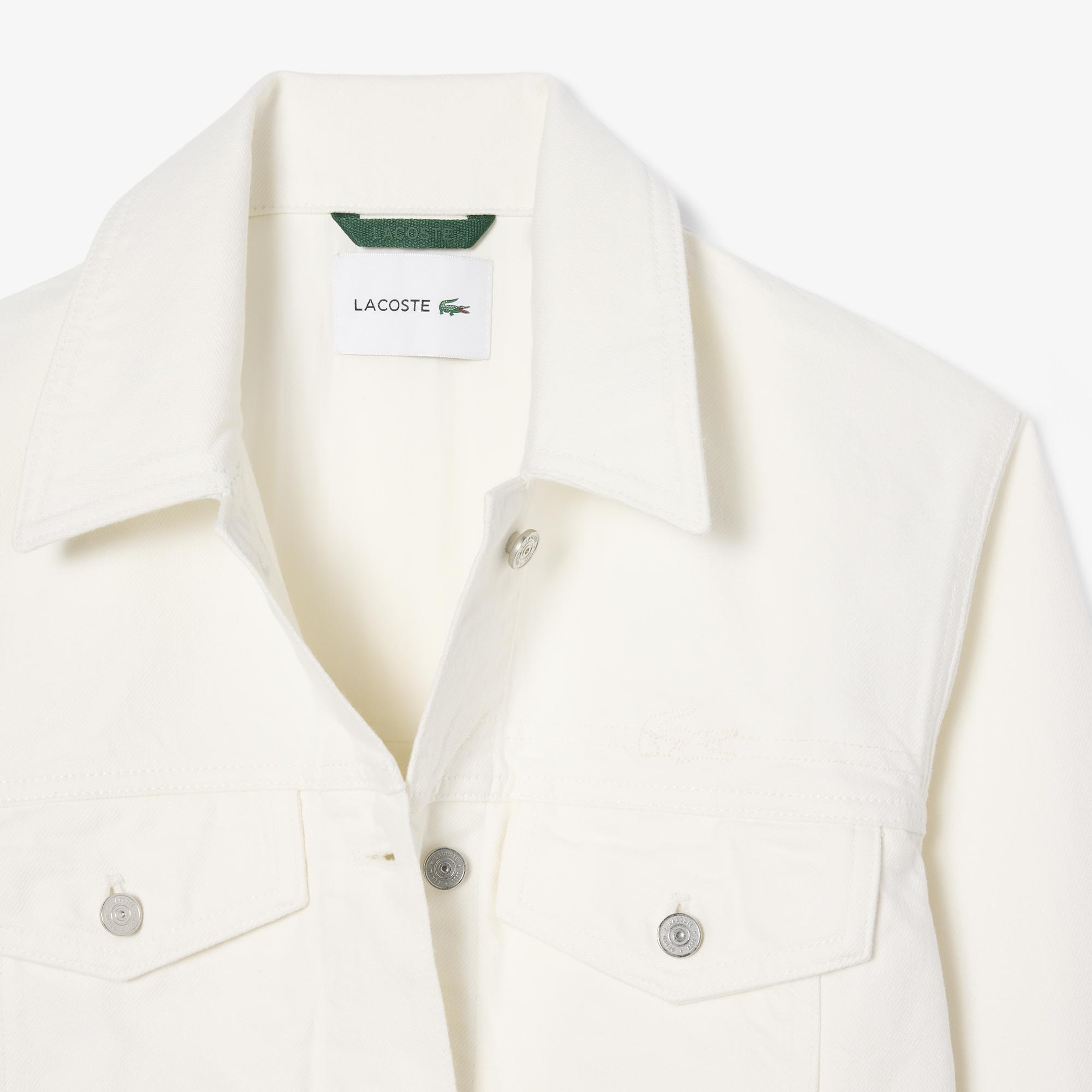 Lacoste Kadın Denim Beyaz Ceket