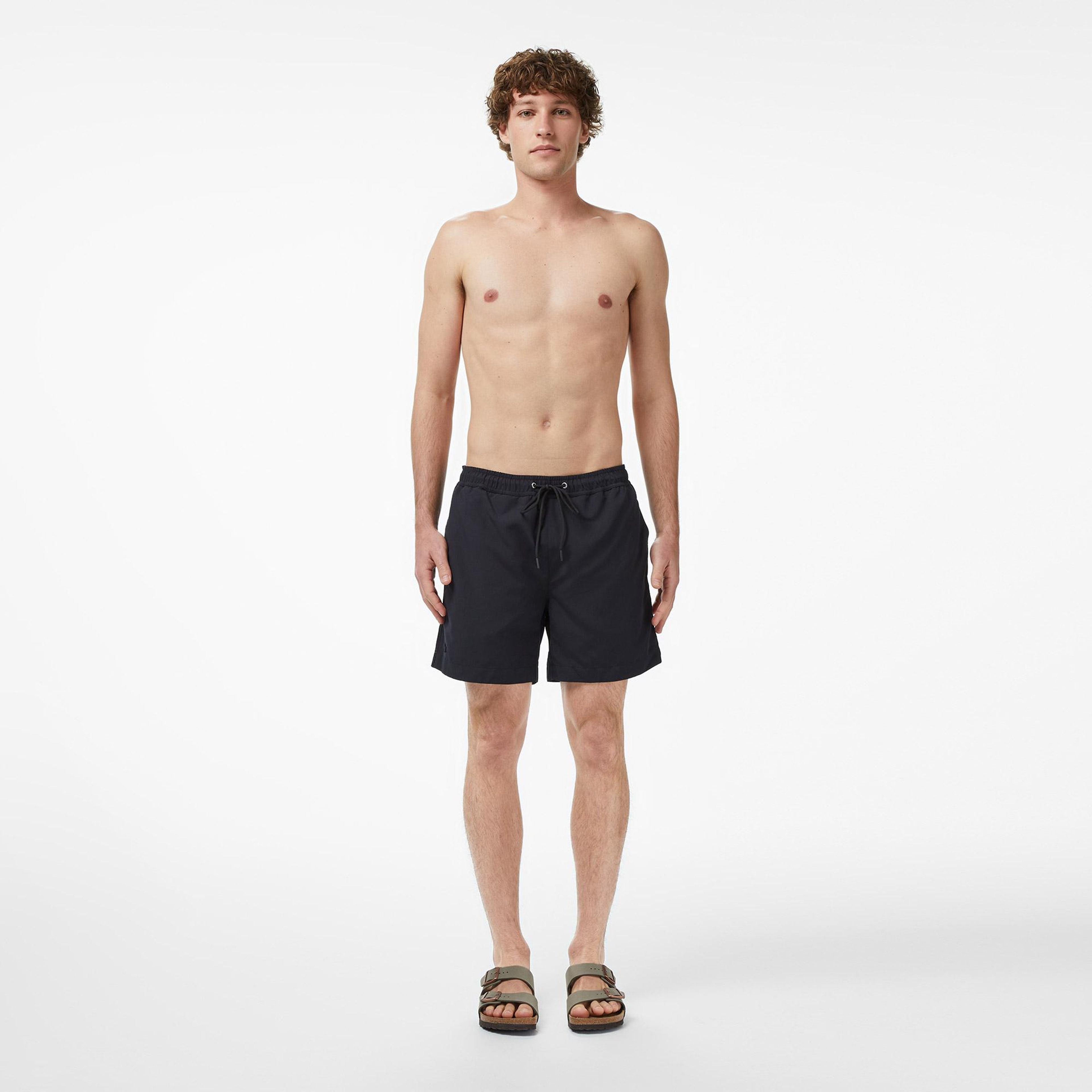 Lacoste Erkek Regular Fit Siyah Deniz Şortu