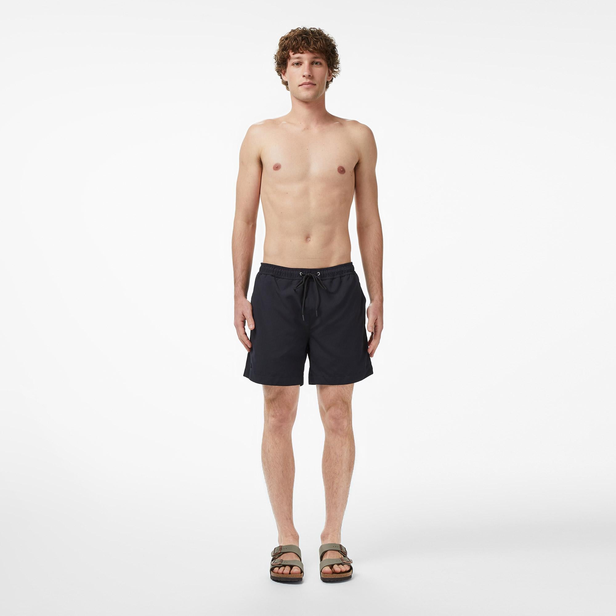 Lacoste Erkek Regular Fit Siyah Deniz Şortu