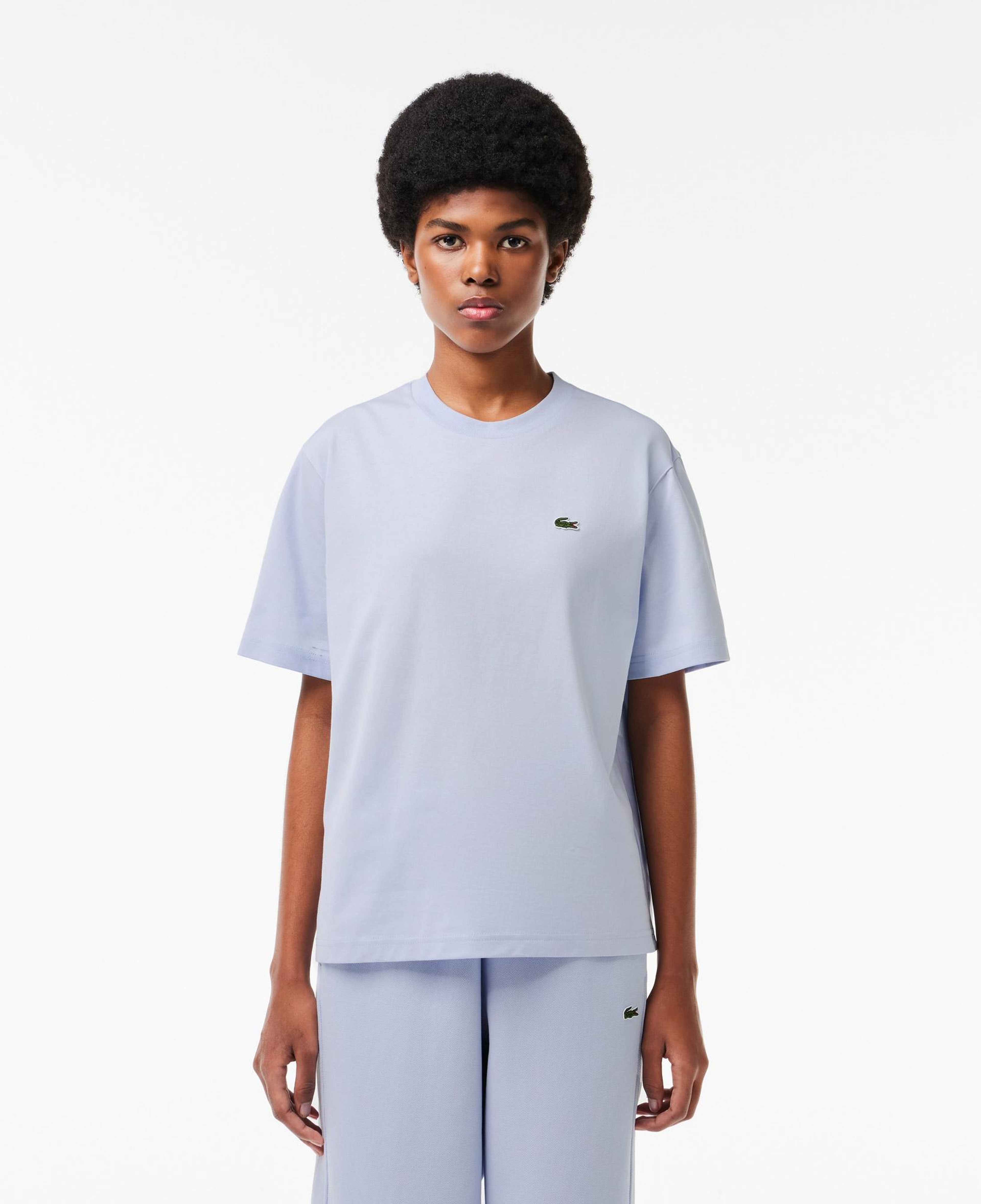 Lacoste Kadın Relaxed Fit Bisiklet Yaka Mavi T-Shirt
