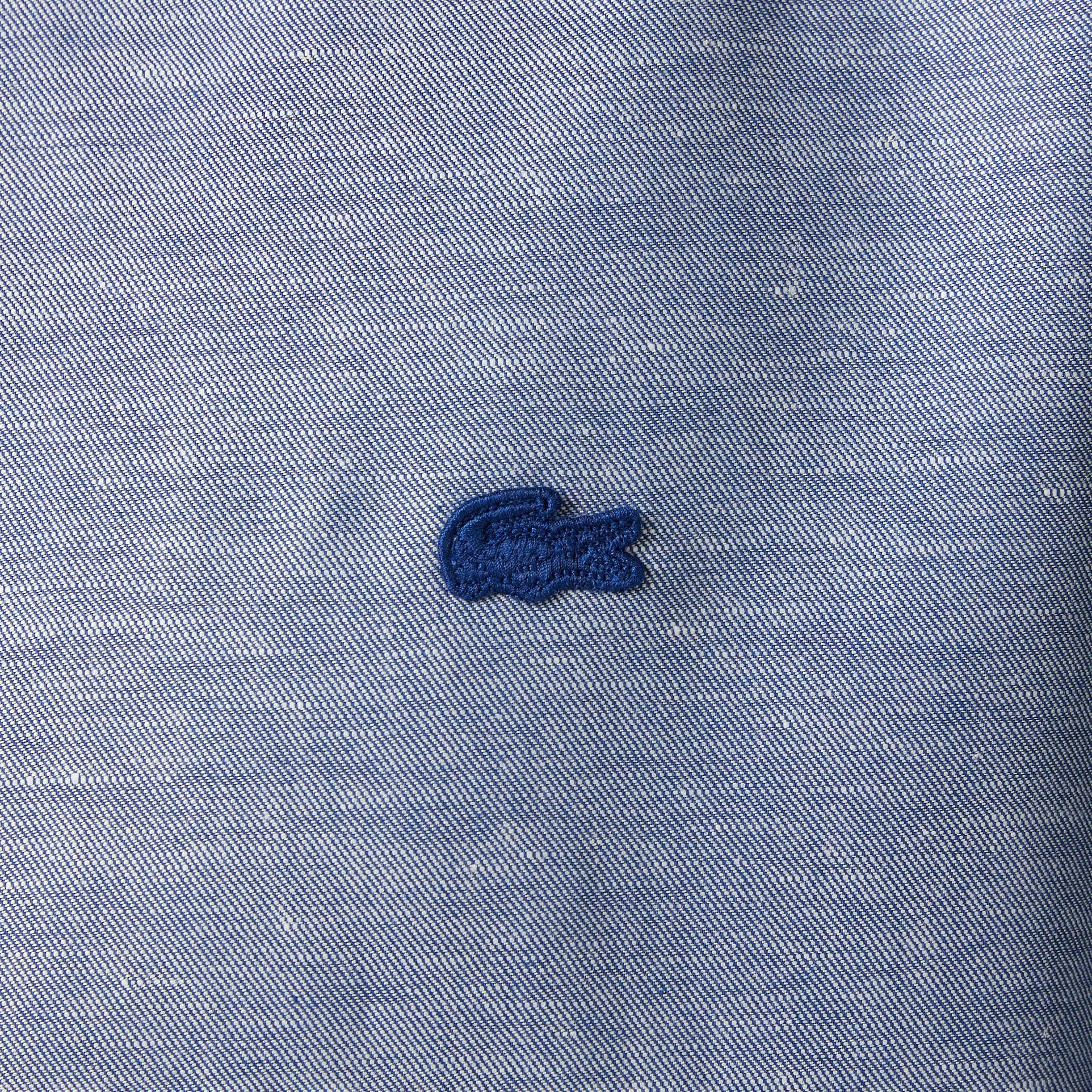 Lacoste Erkek Regular Fit Düğmeli Yaka Koyu Mavi Gömlek