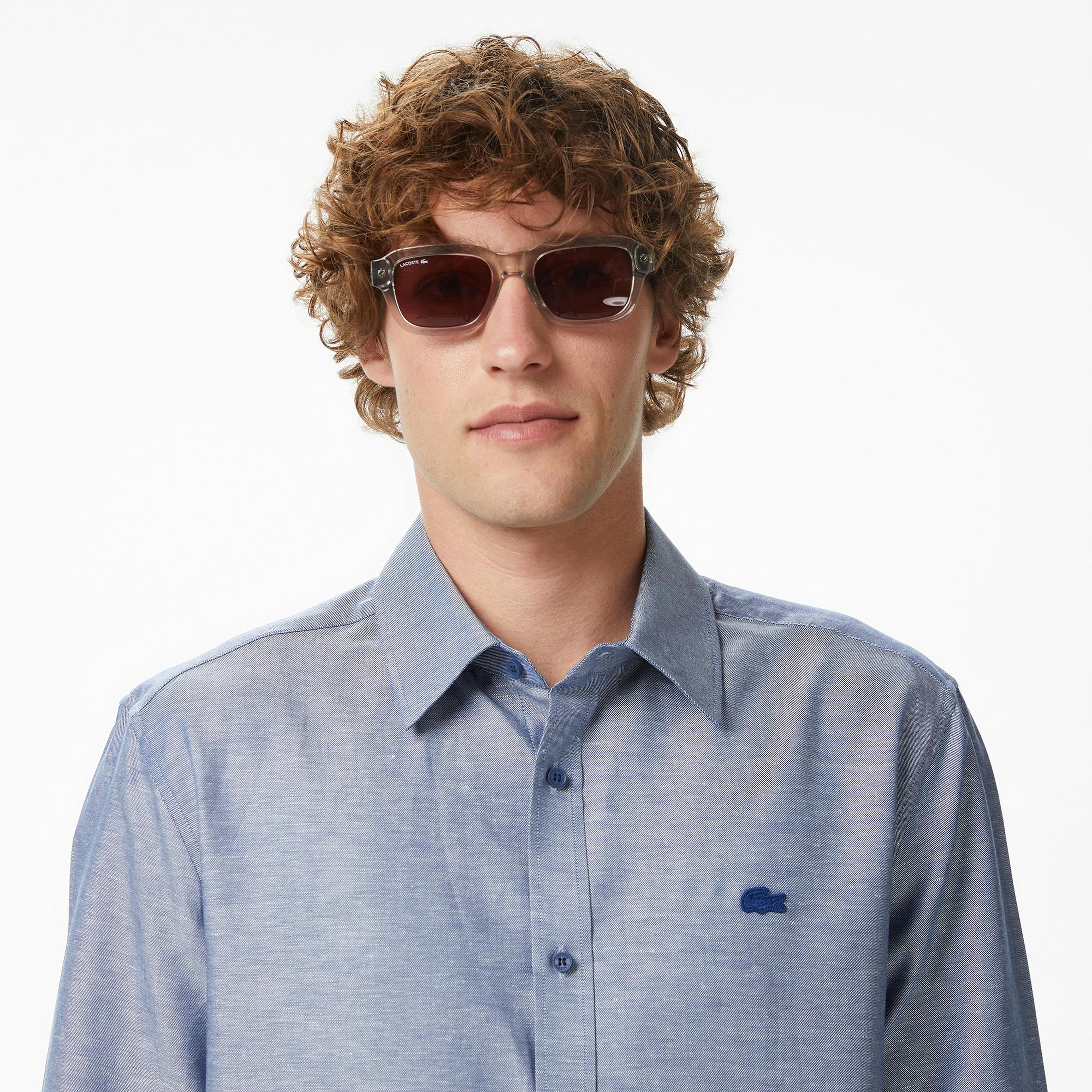 Lacoste Erkek Regular Fit Düğmeli Yaka Koyu Mavi Gömlek