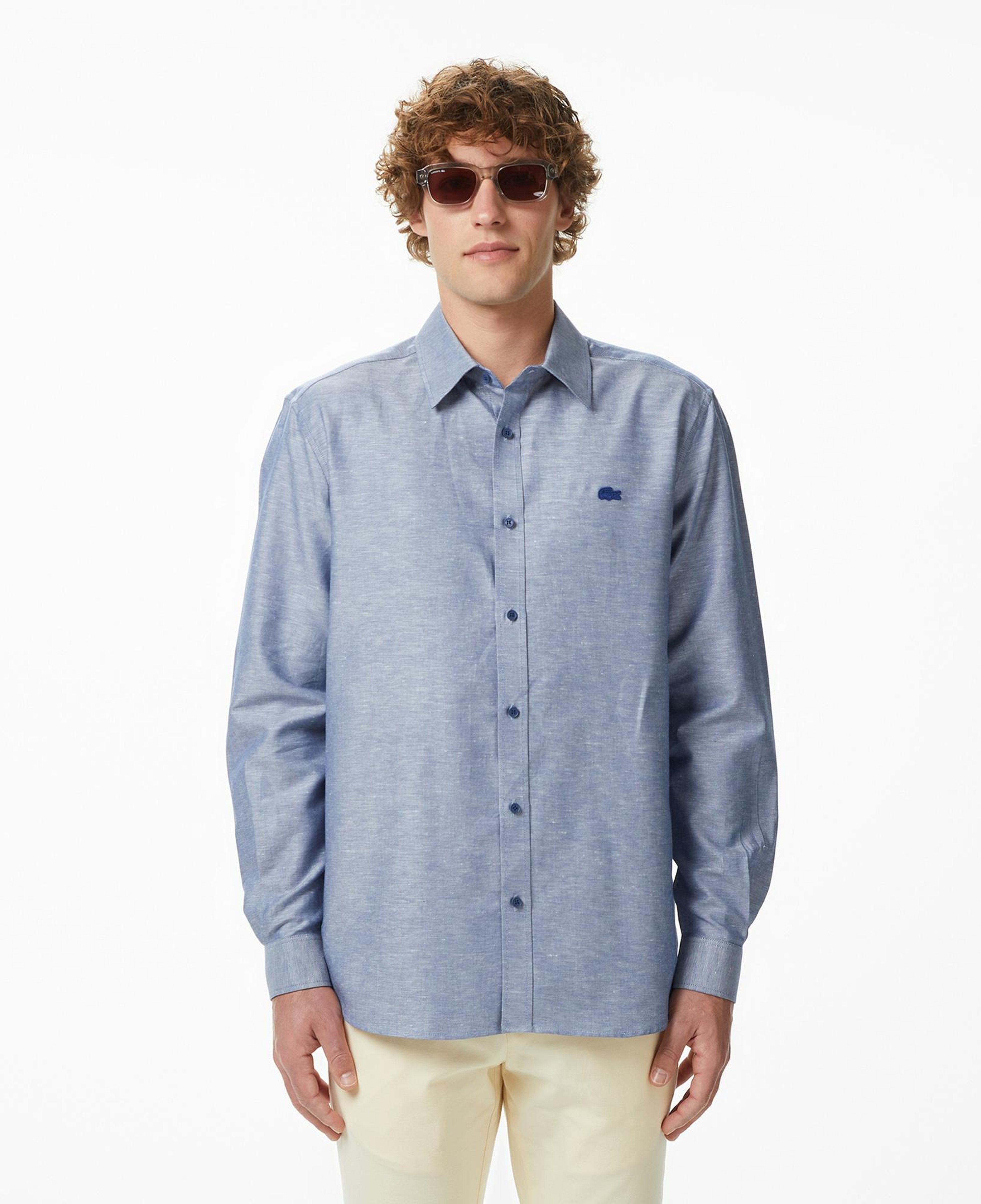 Lacoste Erkek Regular Fit Düğmeli Yaka Koyu Mavi Gömlek