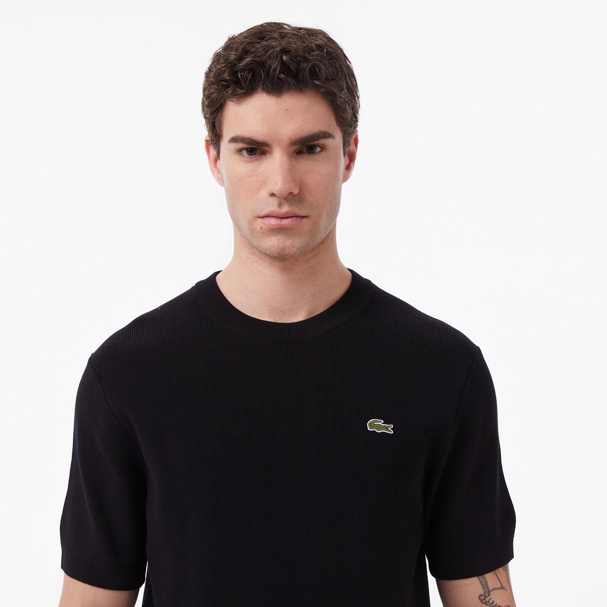 Lacoste Erkek Classic Fit Kısa Kollu Bisiklet Yaka Siyah Triko