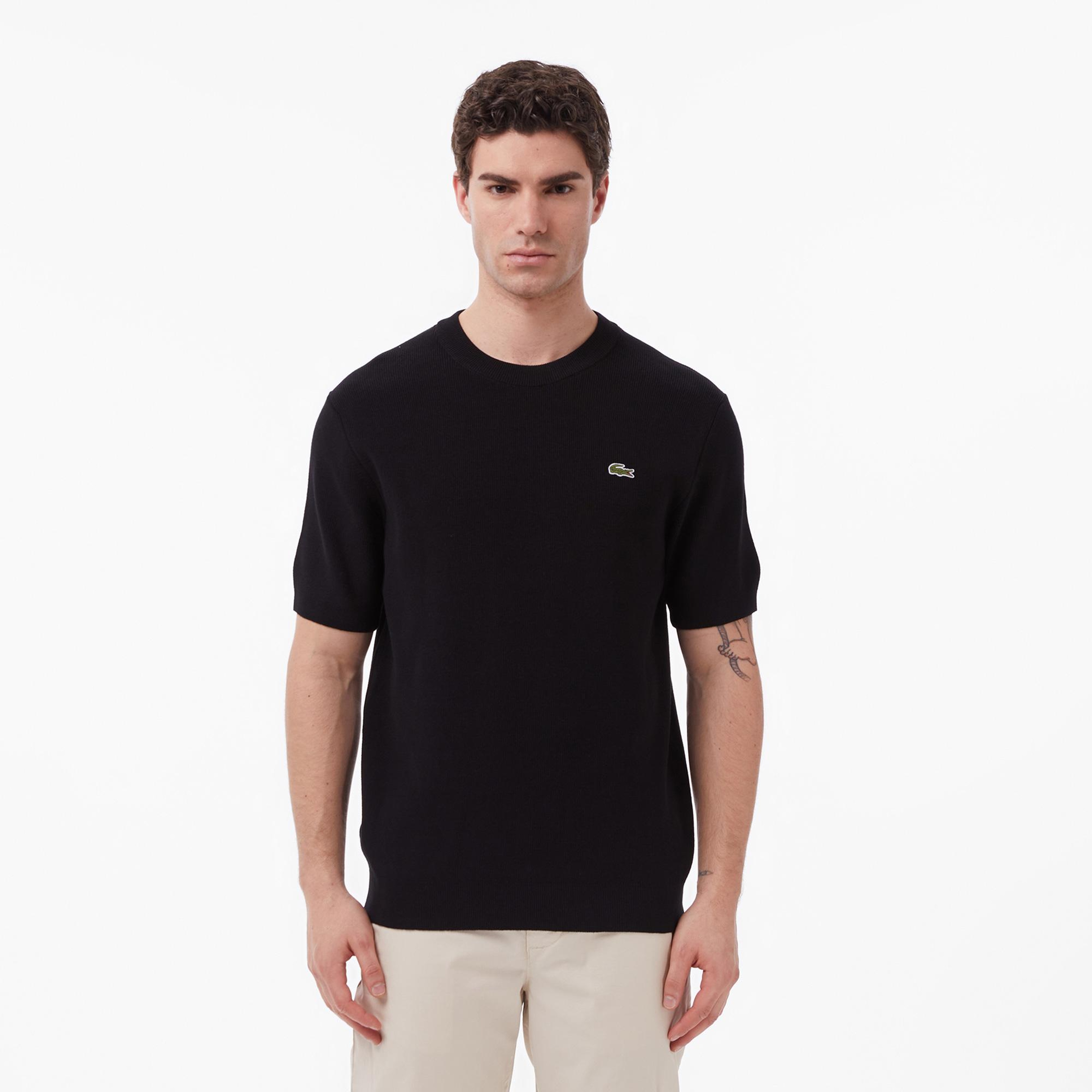 Lacoste Erkek Classic Fit Kısa Kollu Bisiklet Yaka Siyah Triko