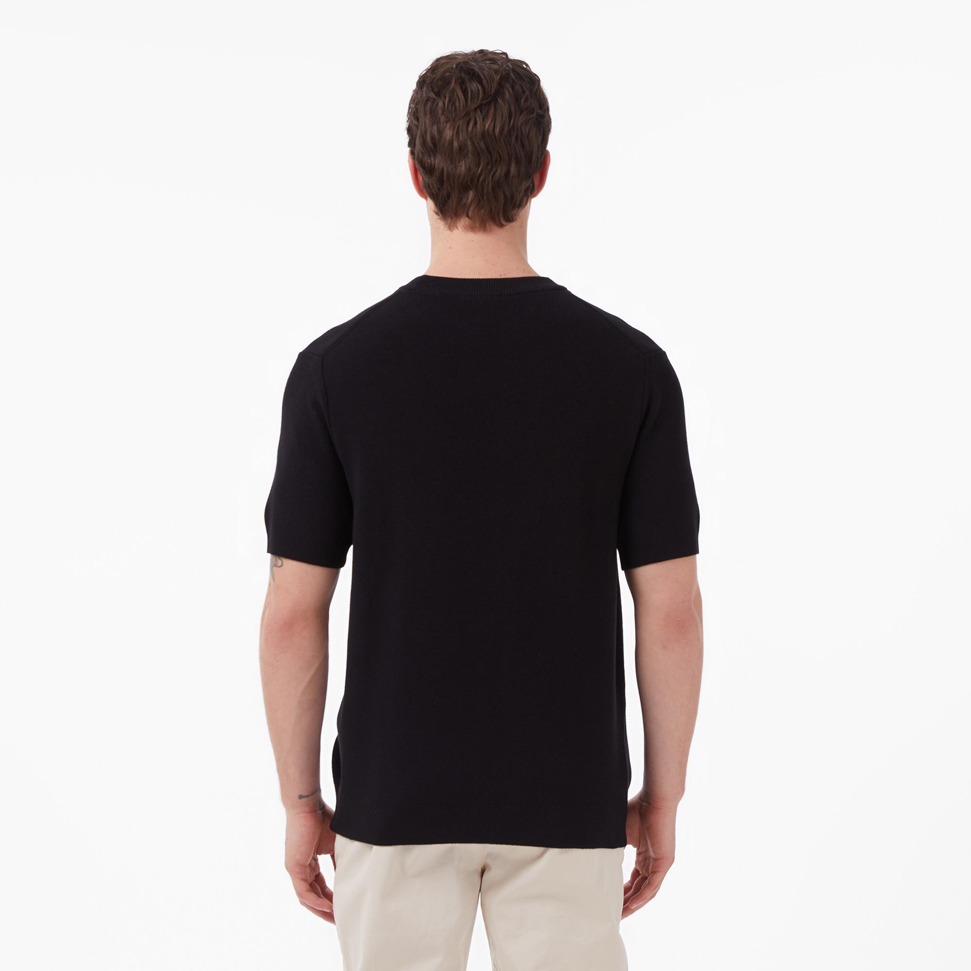 Lacoste Erkek Classic Fit Kısa Kollu Bisiklet Yaka Siyah Triko