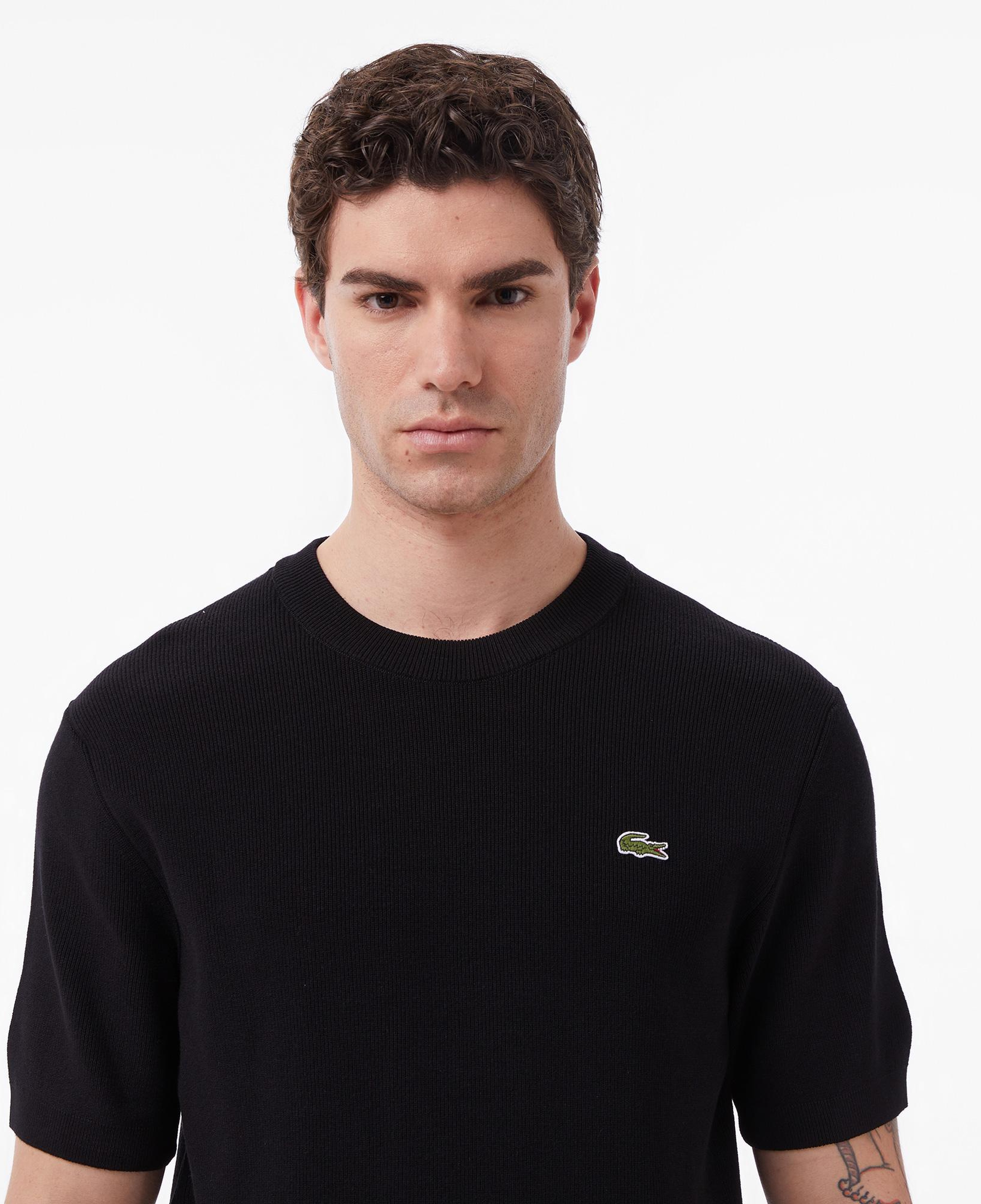 Lacoste Erkek Classic Fit Kısa Kollu Bisiklet Yaka Siyah Triko