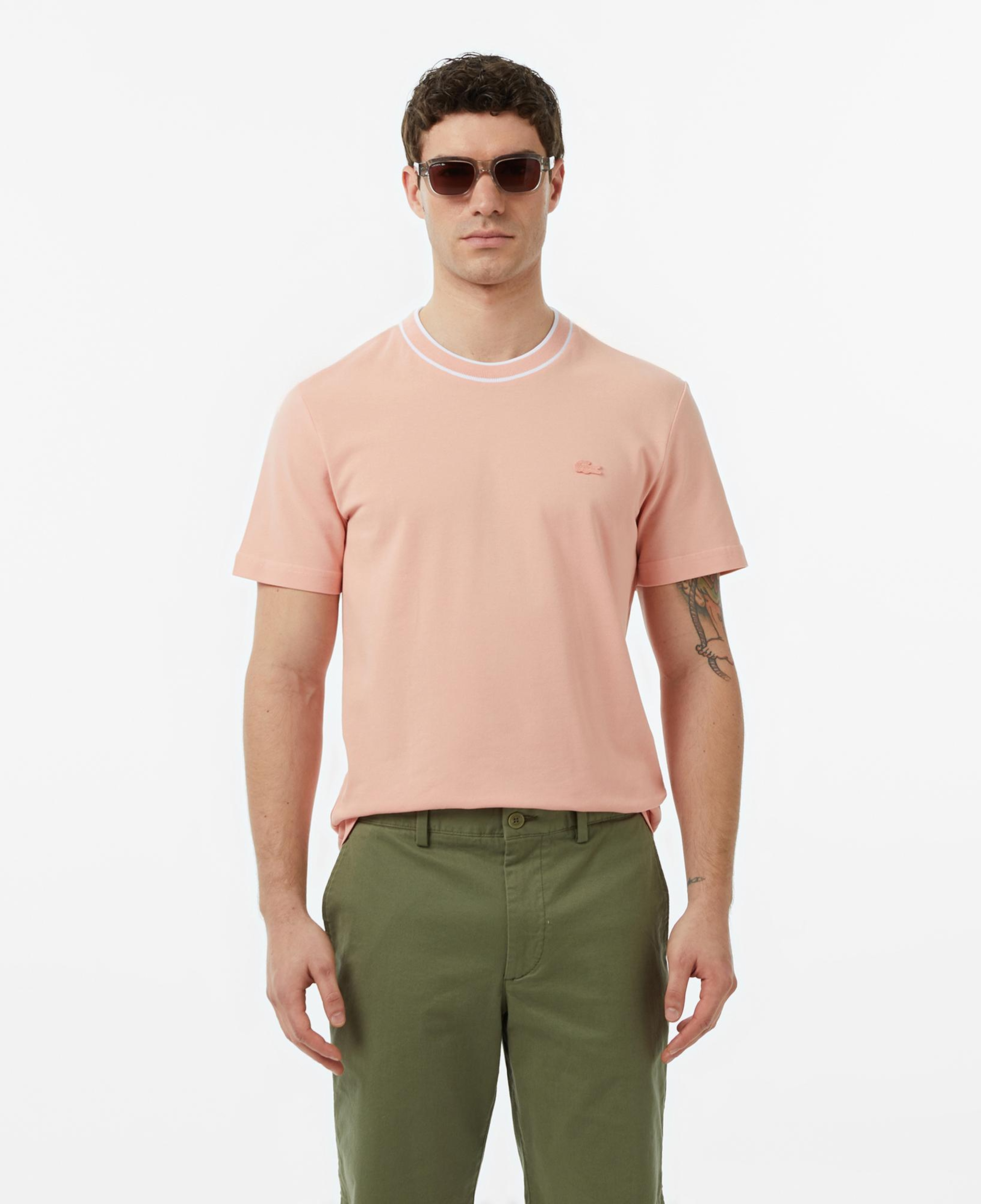 Lacoste Erkek Regular Fit Bisiklet Yaka Pembe T-Shirt