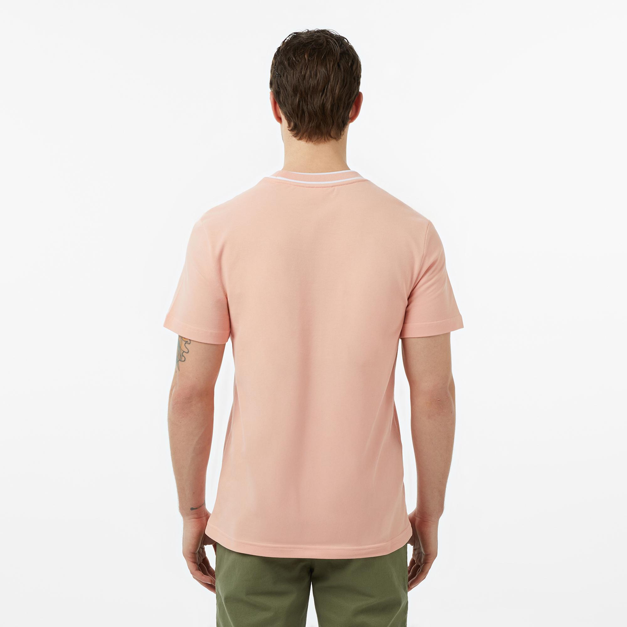 Lacoste Erkek Regular Fit Bisiklet Yaka Pembe T-Shirt