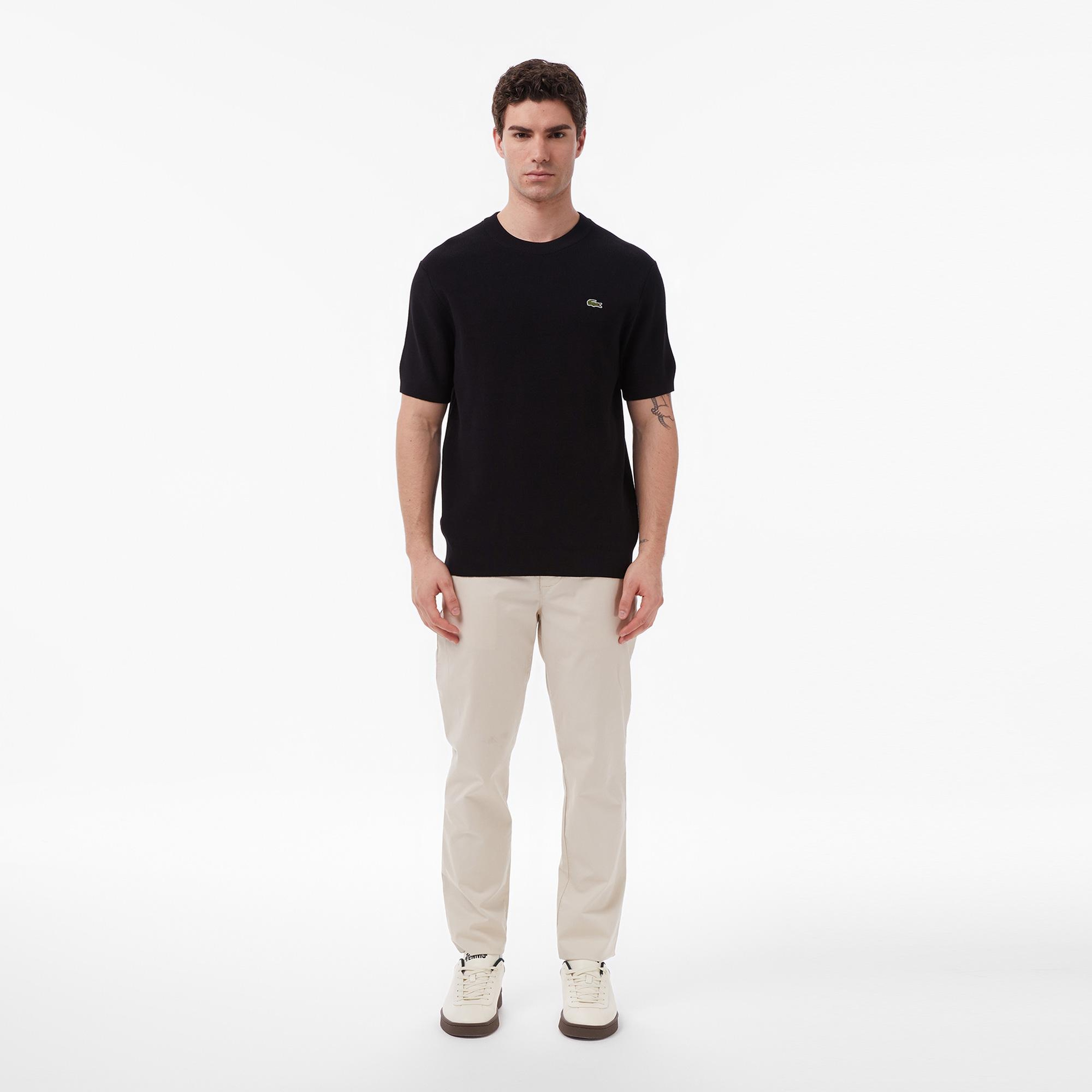 Lacoste Erkek Classic Fit Kısa Kollu Bisiklet Yaka Siyah Triko