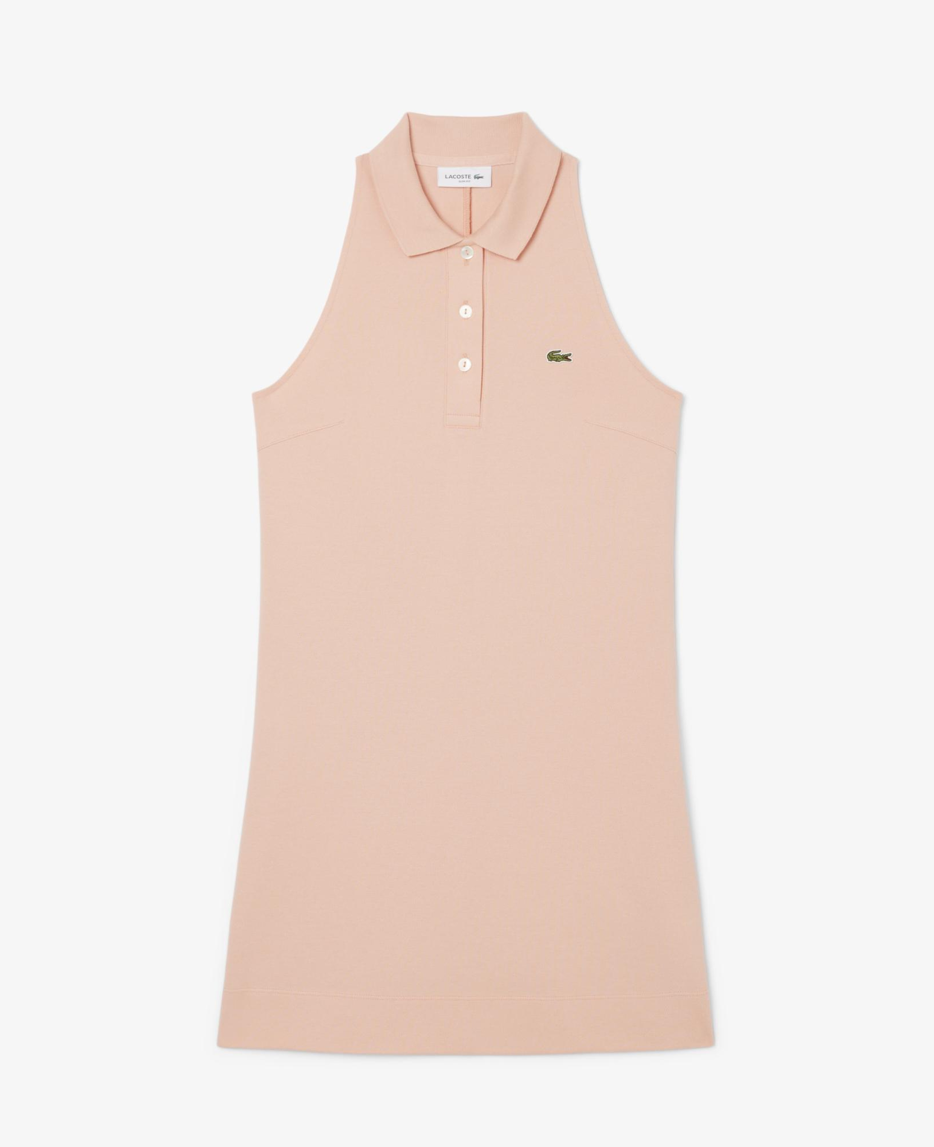Lacoste Kadın Slim Fit Kolsuz Polo Yaka Pembe Elbise
