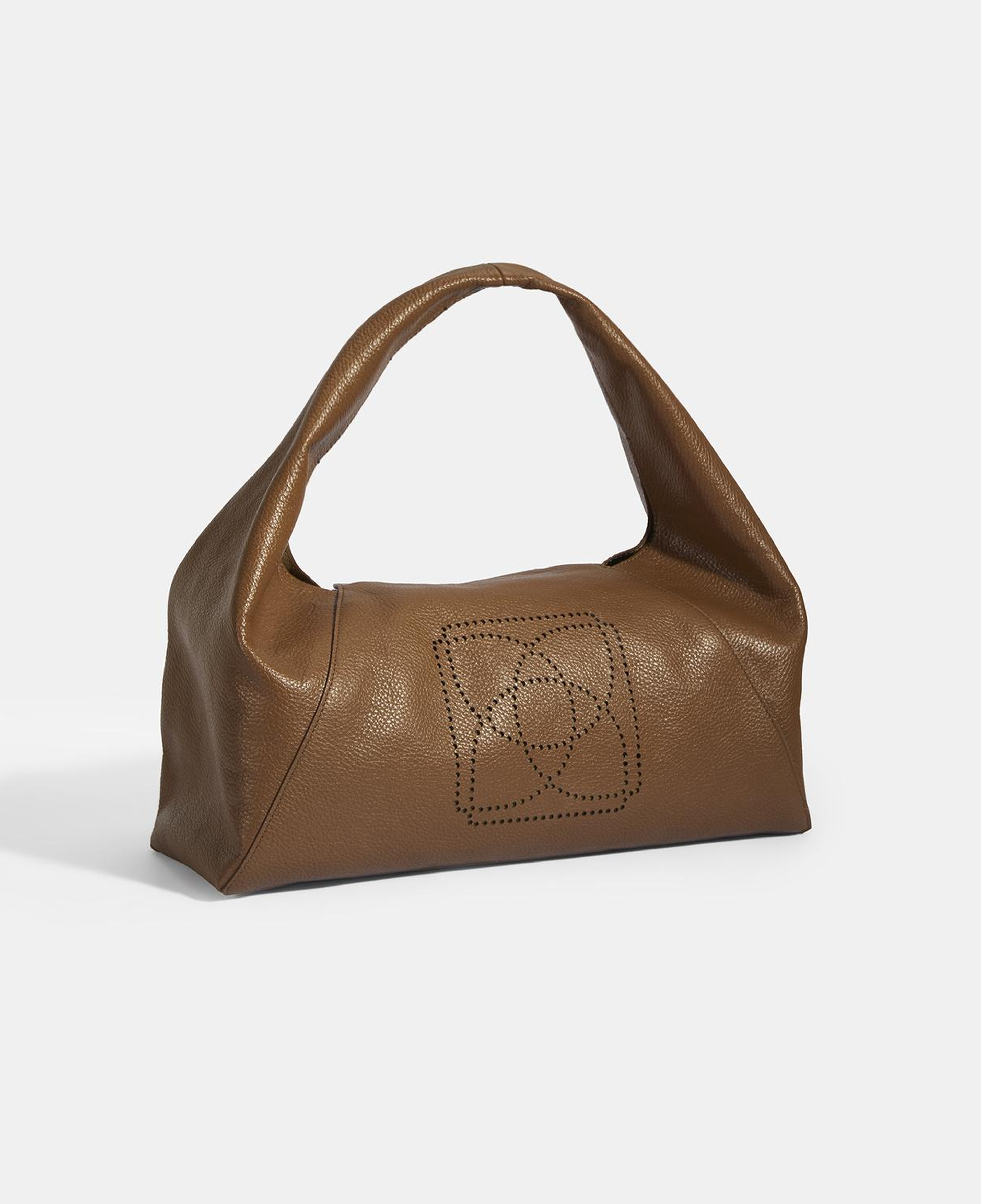 Kadın Kahve Logo Baskılı Deri El Çantası