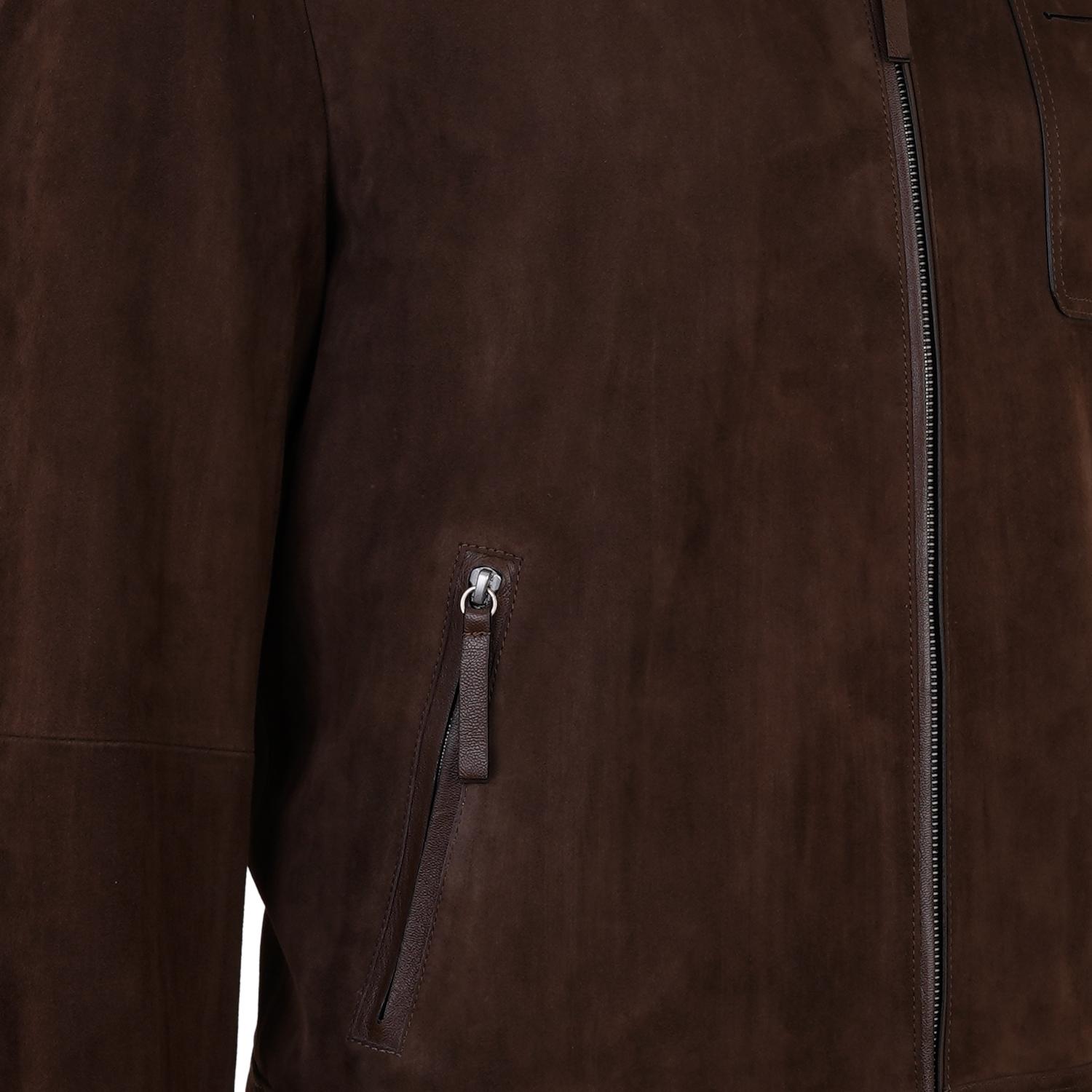 Alberico Kahve Erkek Süet Deri Ceket