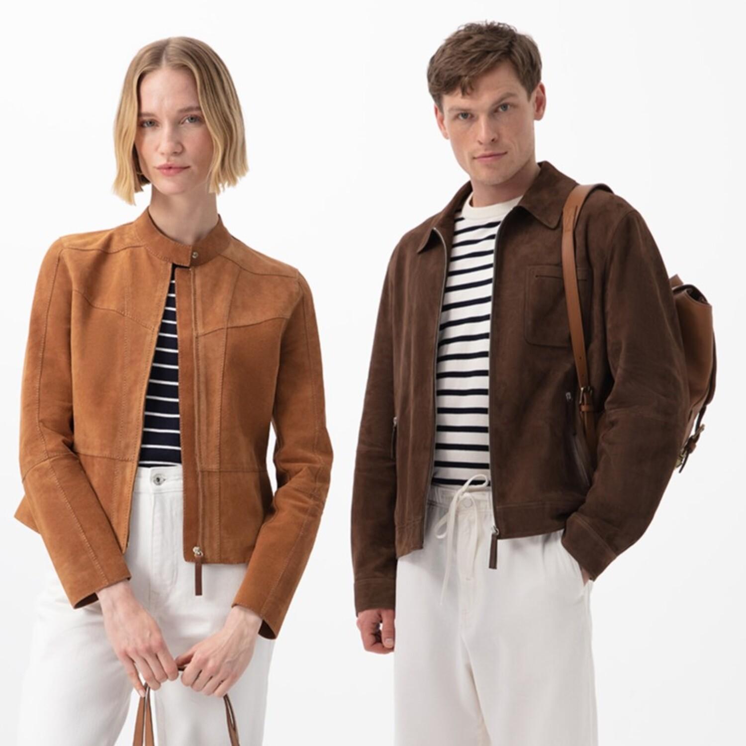 Alberico Kahve Erkek Süet Deri Ceket