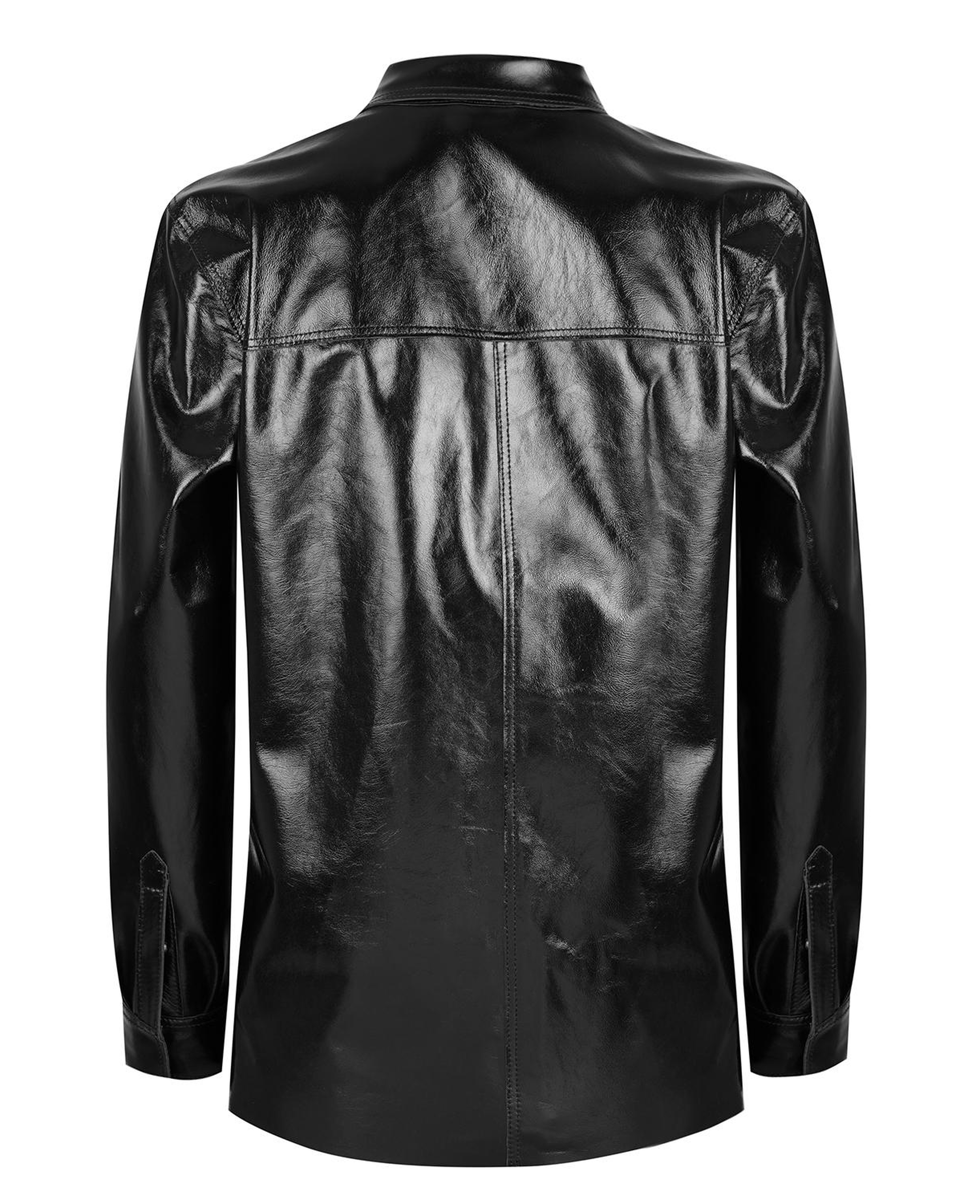 Ayzaria Siyah Kadın Rugan Deri Gömlek