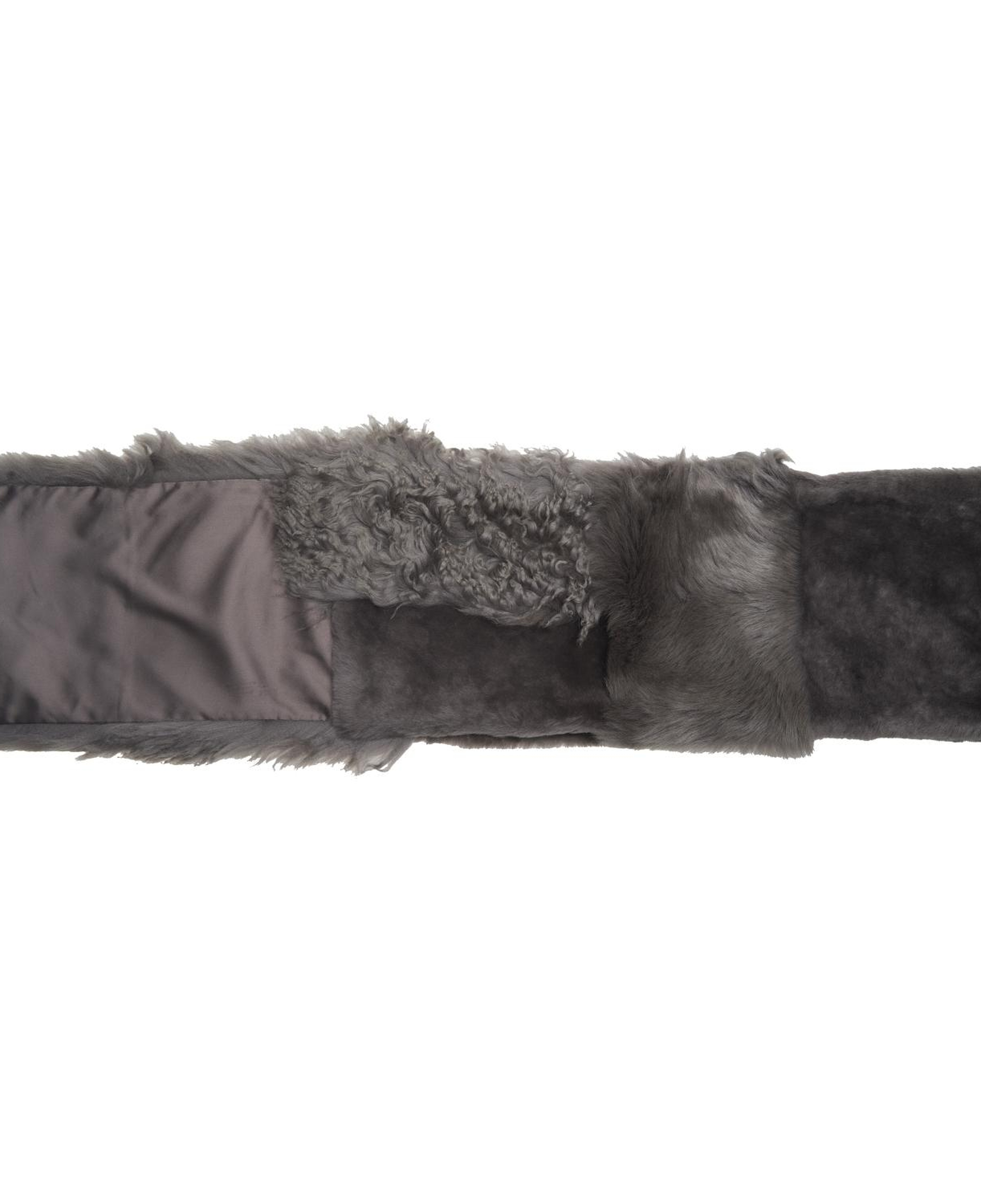 Miranna Gri Kadın Kürk Şal Yaka