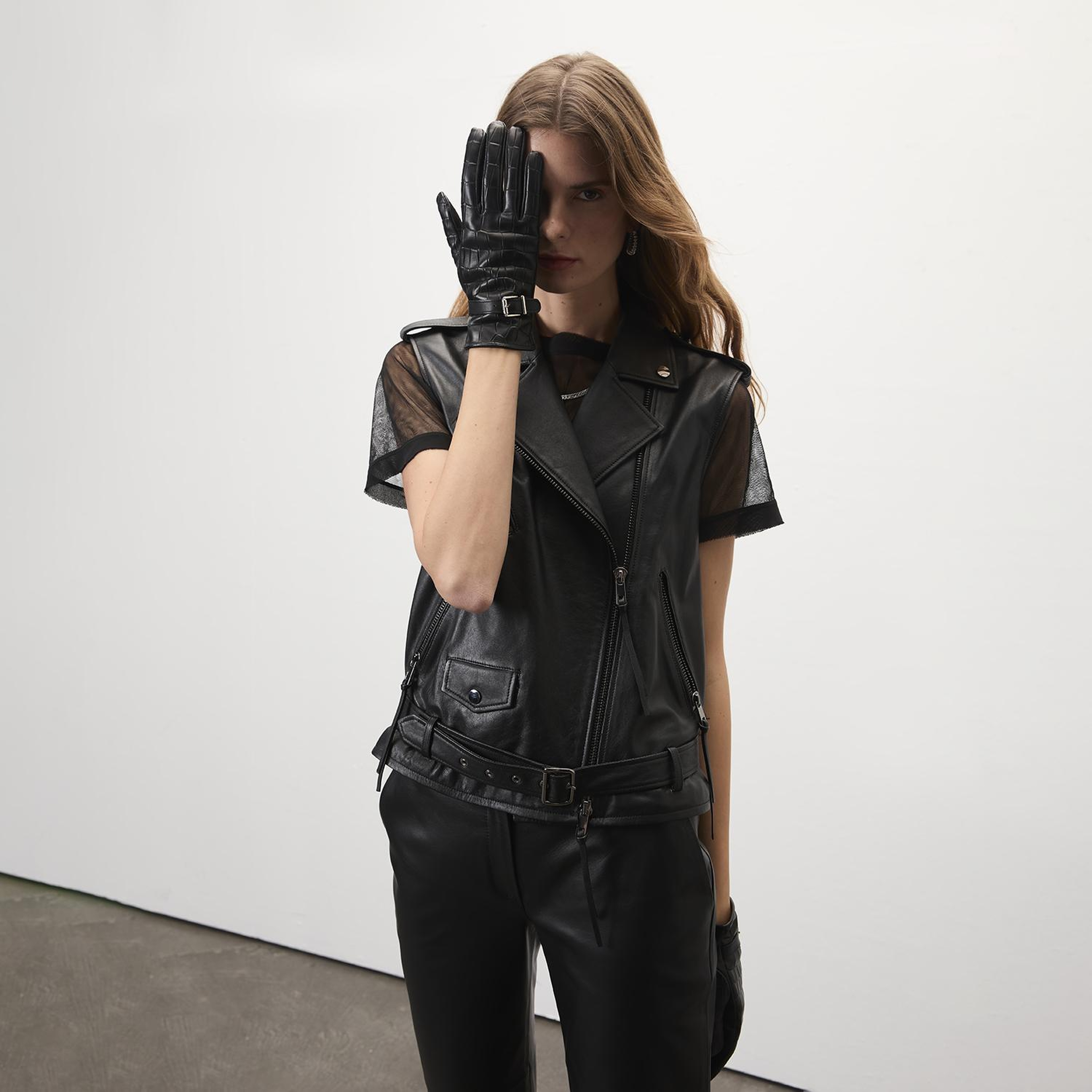 Alikae Siyah Kadın Deri Yelek