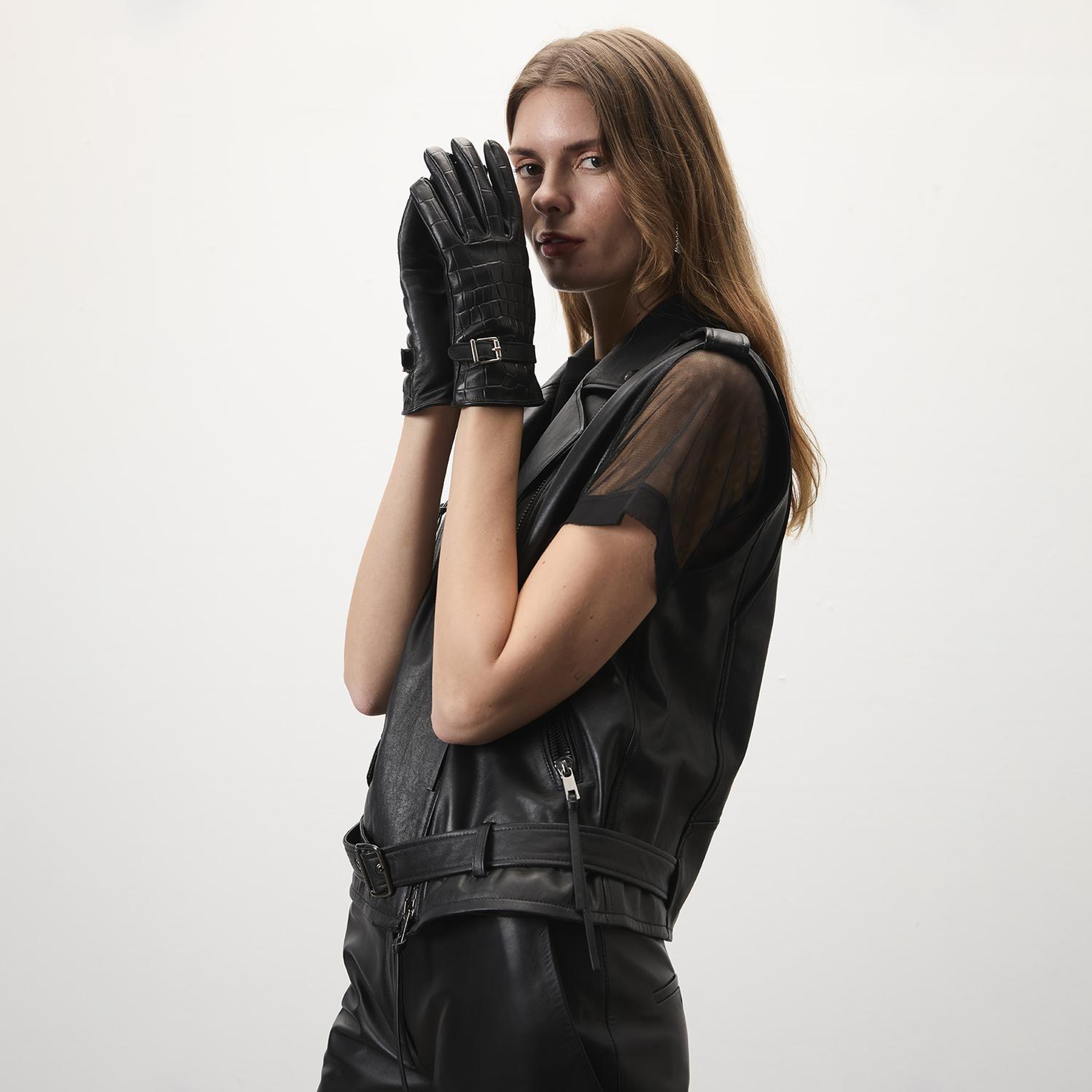 Alikae Siyah Kadın Deri Yelek