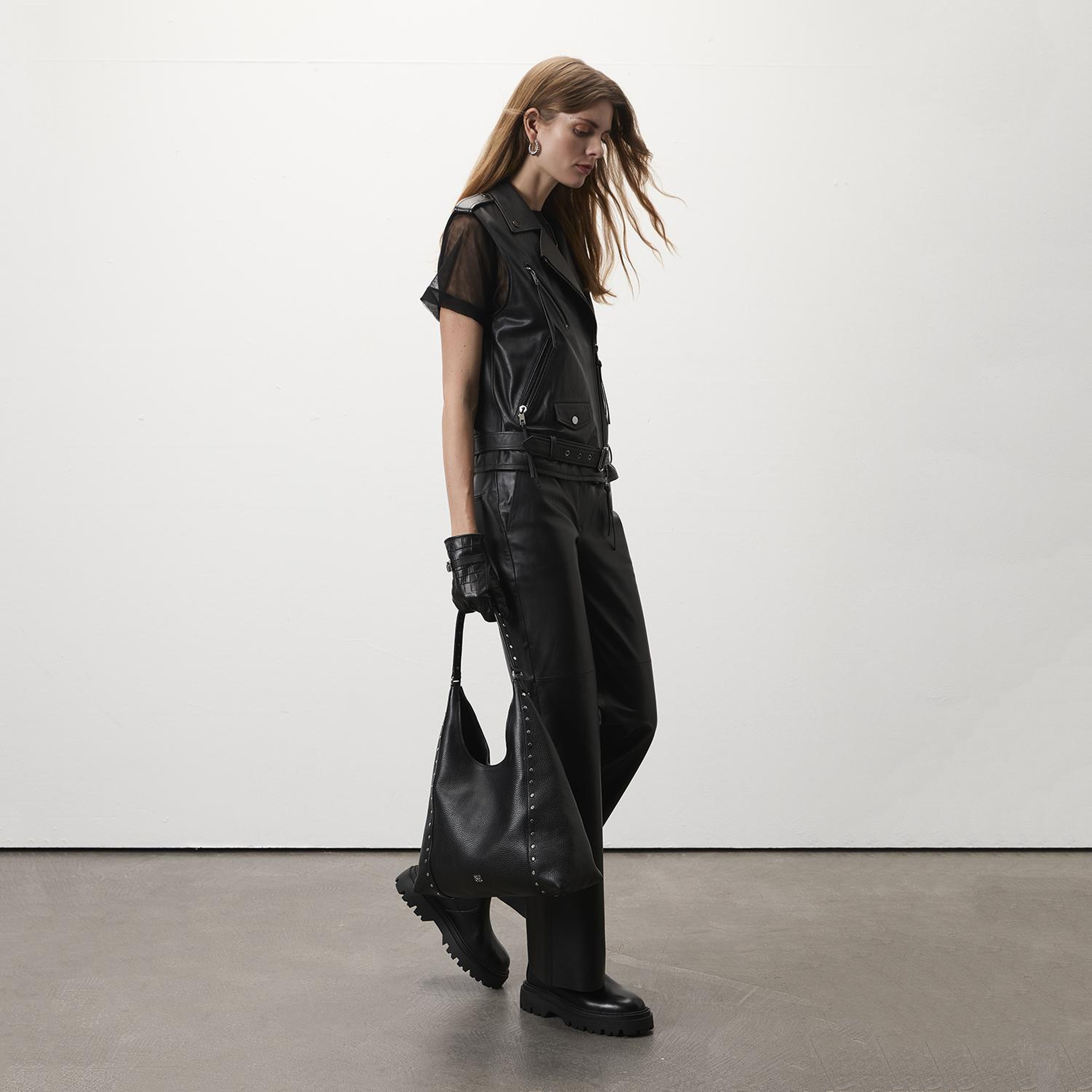 Alikae Siyah Kadın Deri Yelek