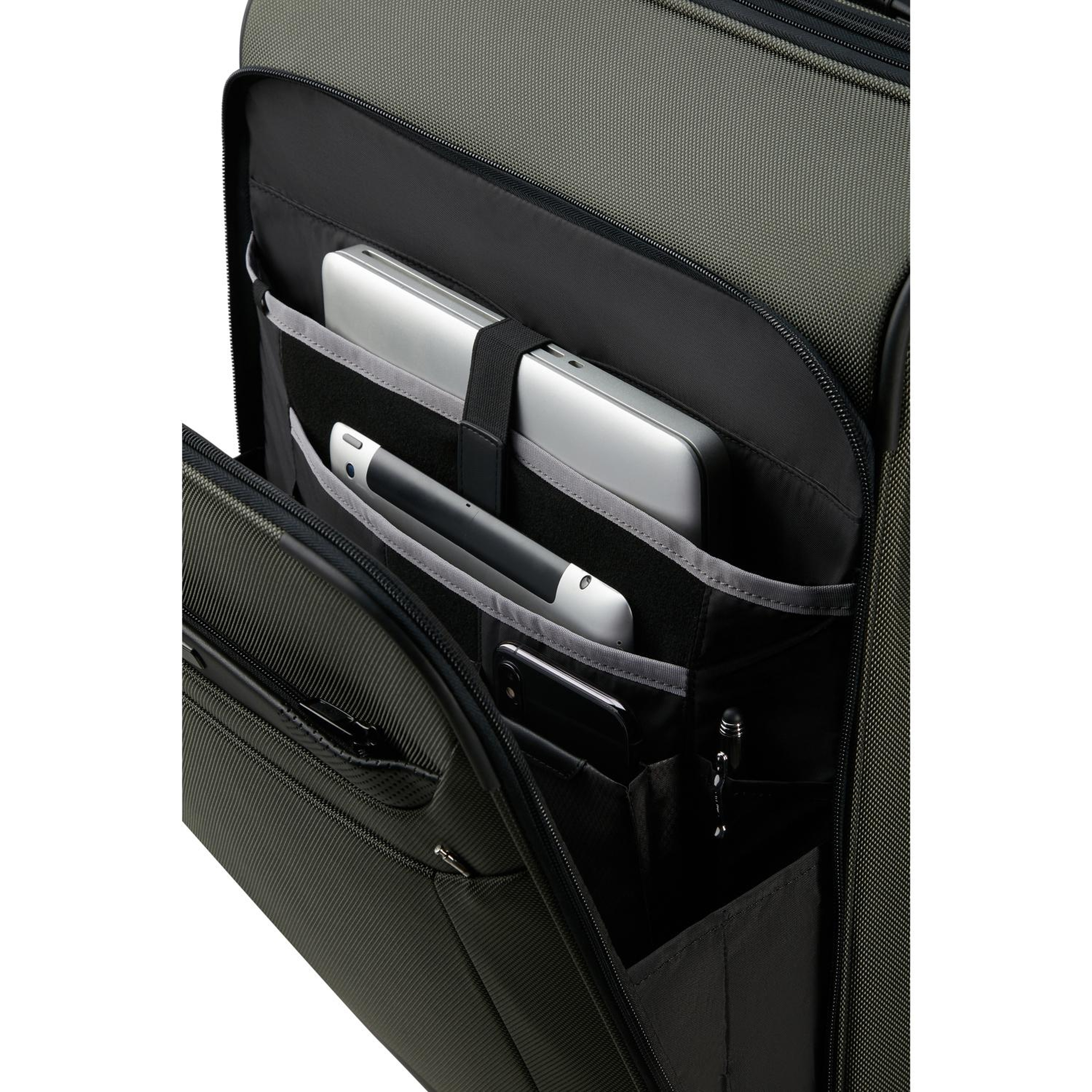 Samsonite Yeşil Pro-Dlx-6 Spinner - Körüklü 4 Tekerlekli Kabin Boy Valiz 55 cm