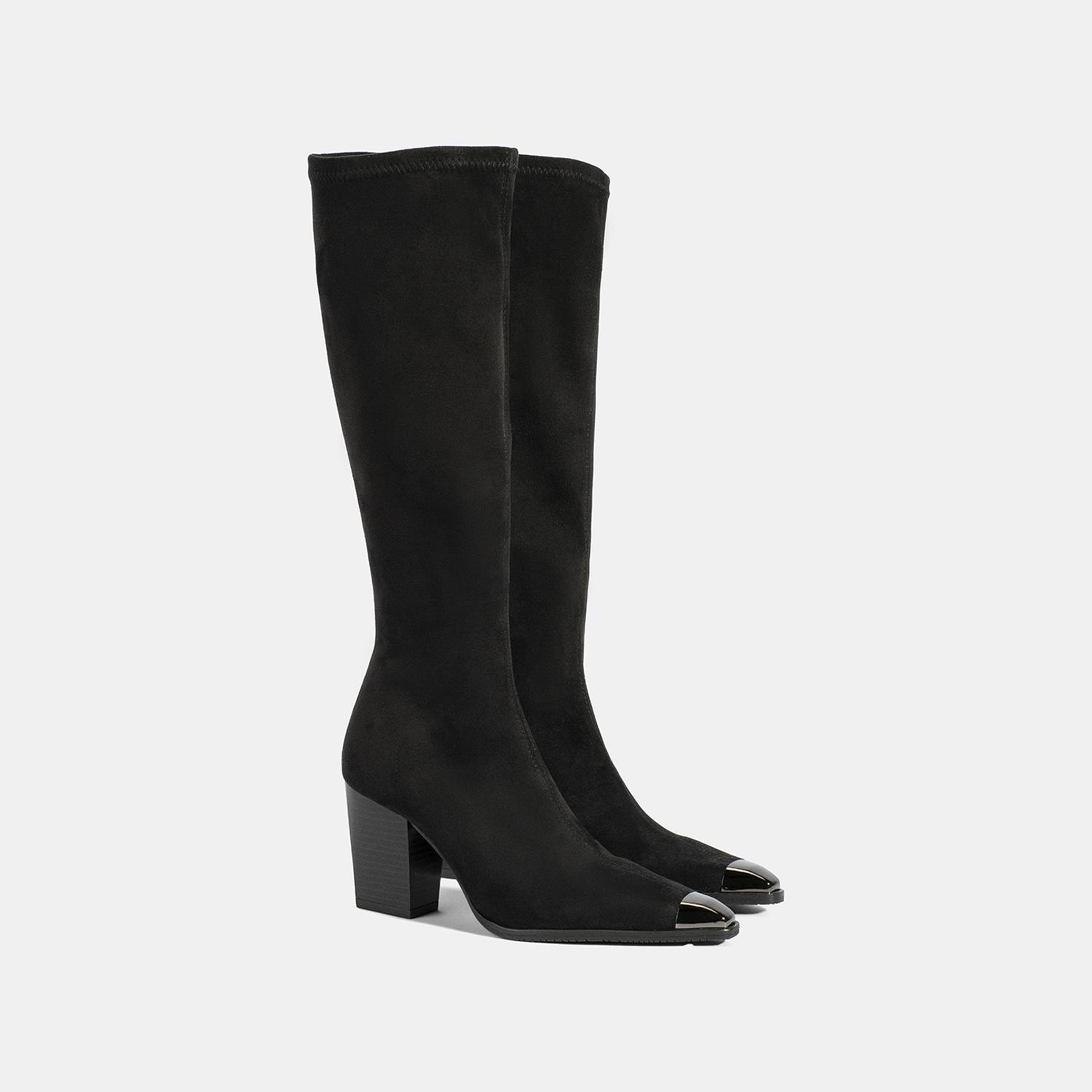 Kadın Siyah Kalın Topuklu Stretch Çizme