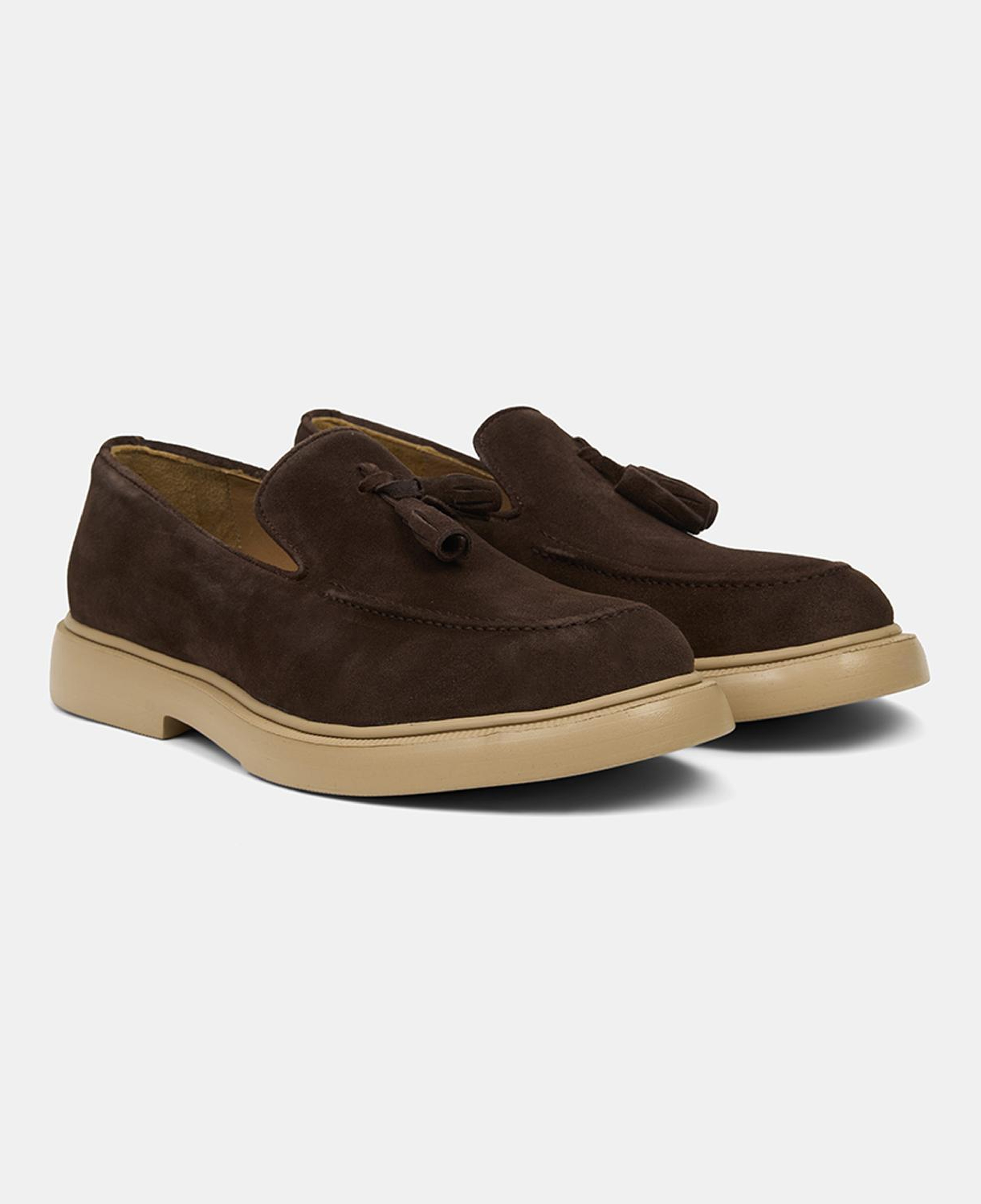 Erkek Kahve Püskül Detaylı Klasik Süet Loafer