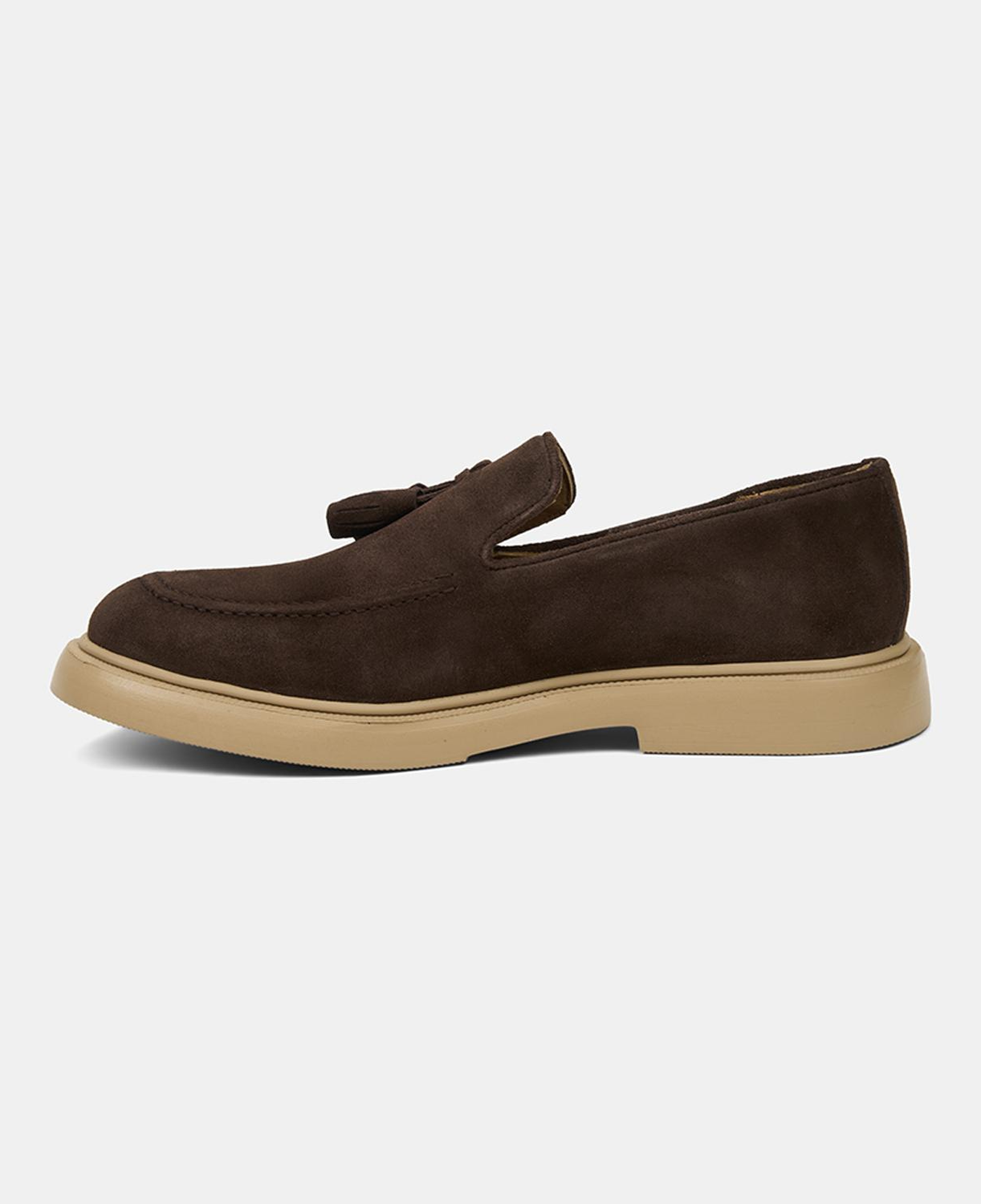 Erkek Kahve Püskül Detaylı Klasik Süet Loafer