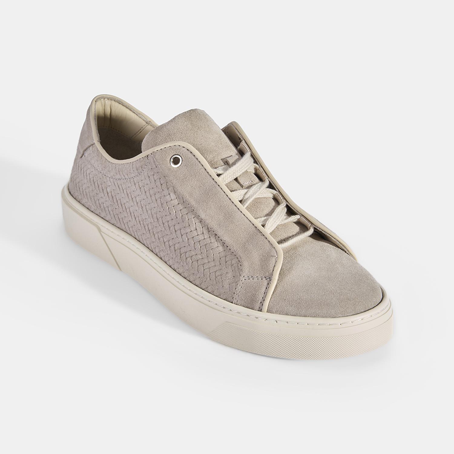 Erkek Bej İçten Bağcık Detaylı Süet Spor Ayakkabı