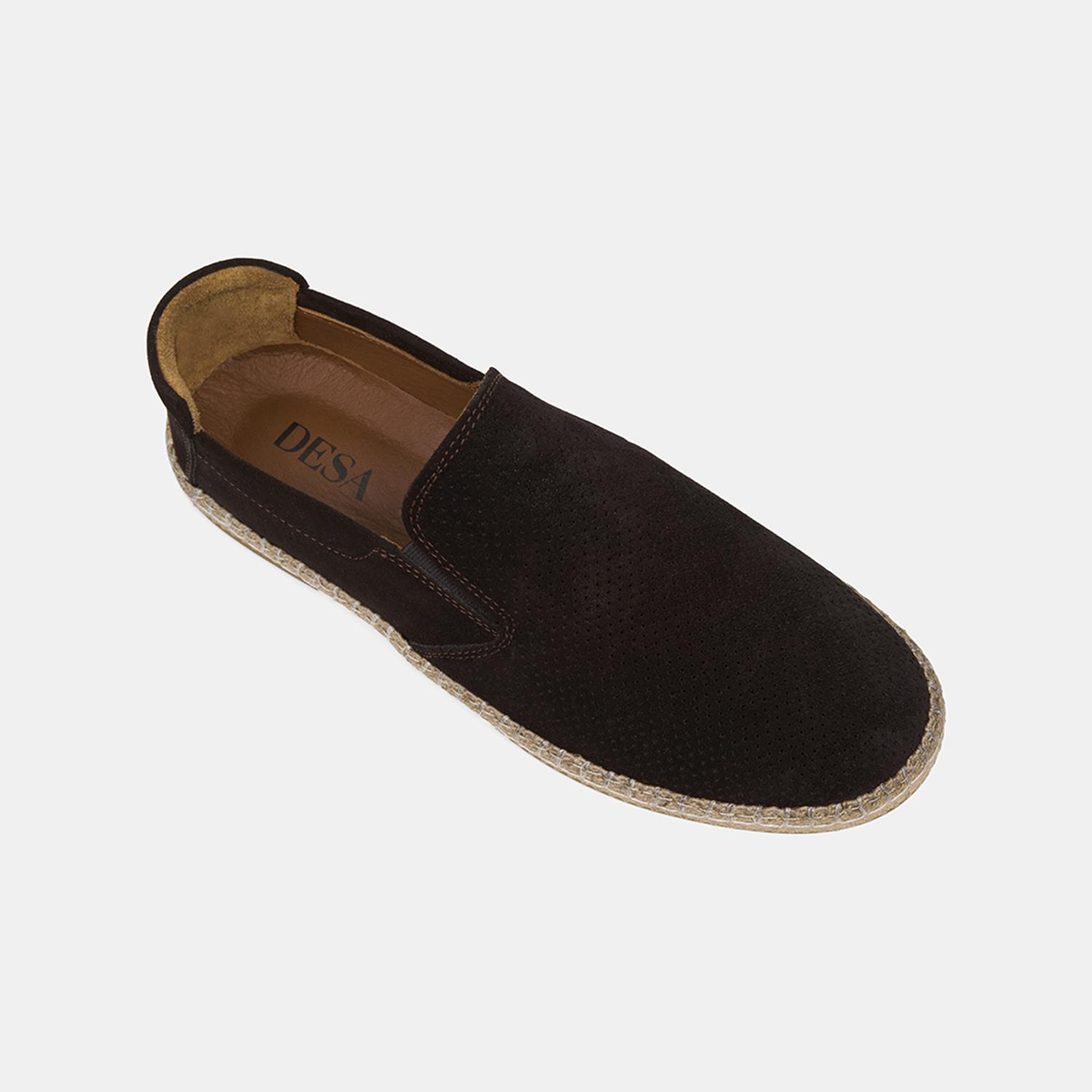 Erkek Kahve Perforeli Günlük Süet Deri Loafer