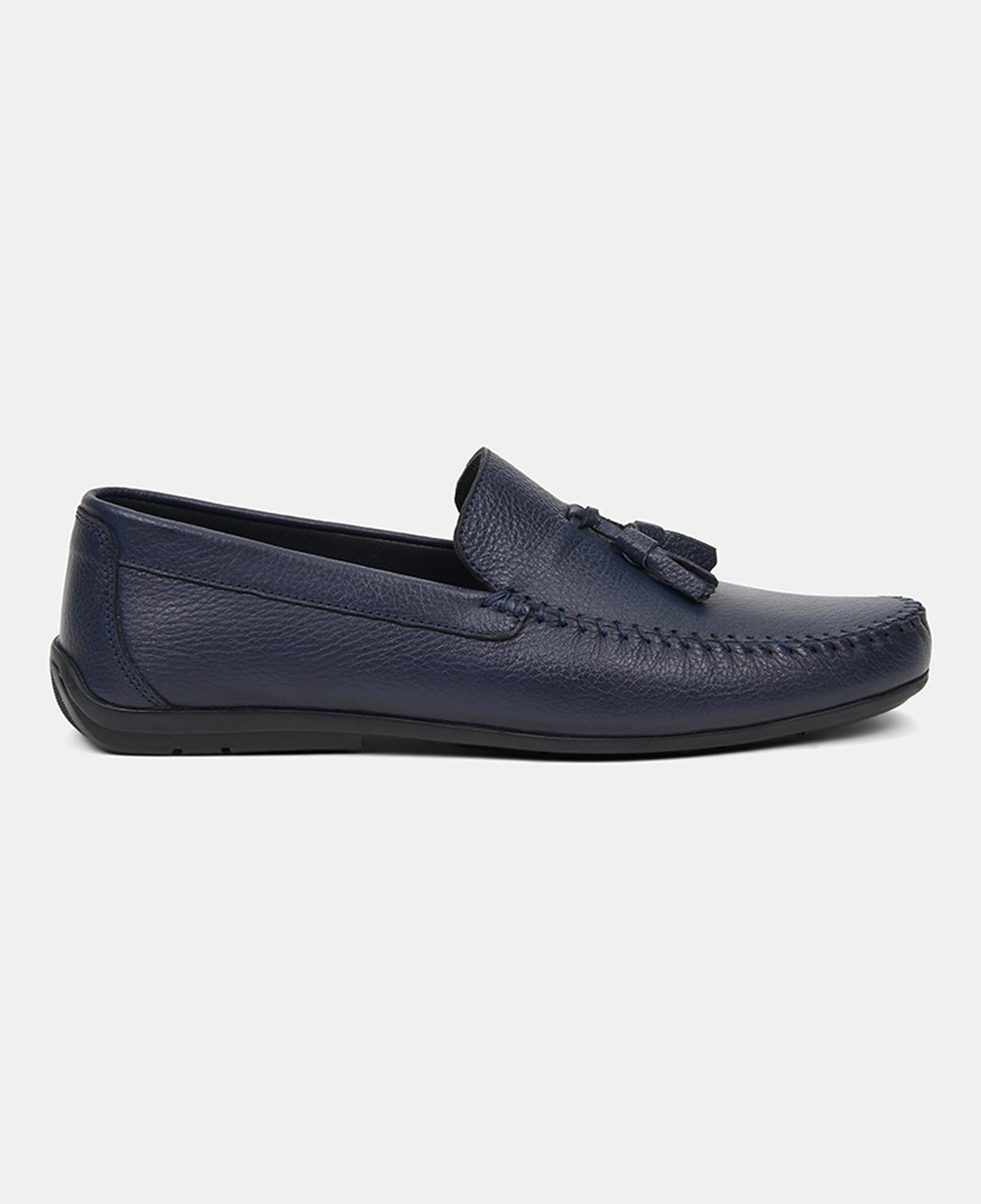 Erkek Lacivert Püskül Detaylı Deri Loafer