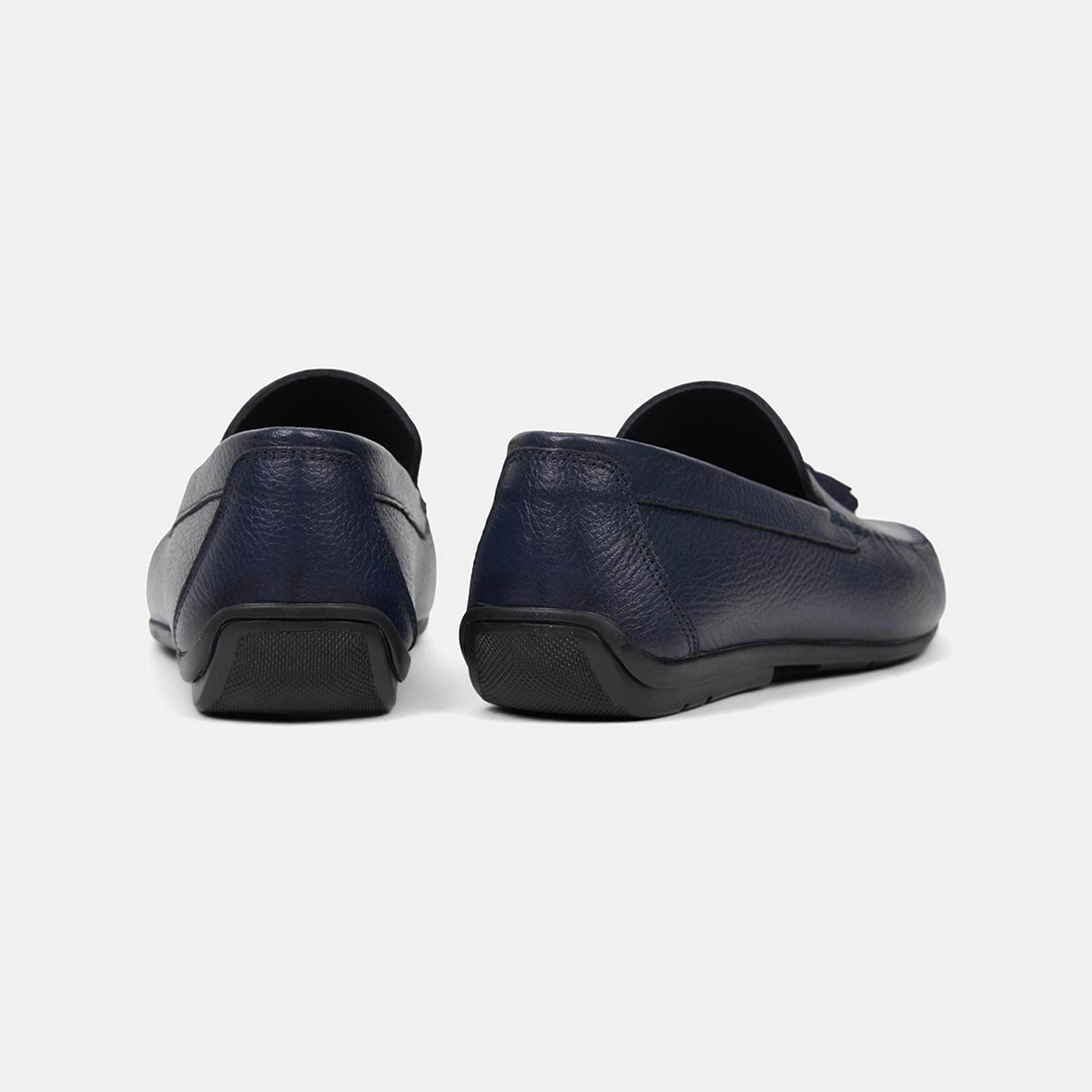 Erkek Lacivert Püskül Detaylı Deri Loafer