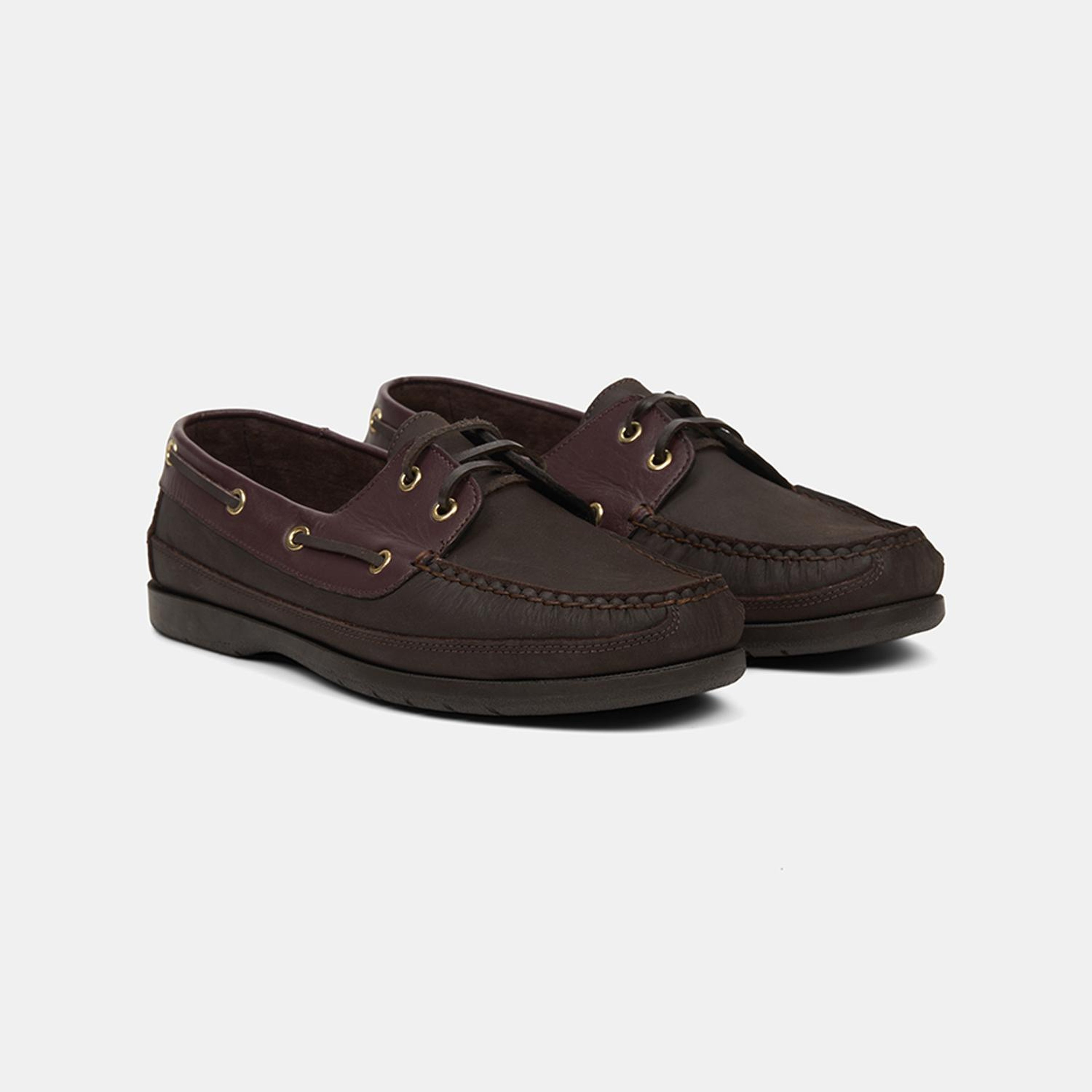 Erkek Acı Kahve - Bordo Detaylı Nubuk Deri Loafer