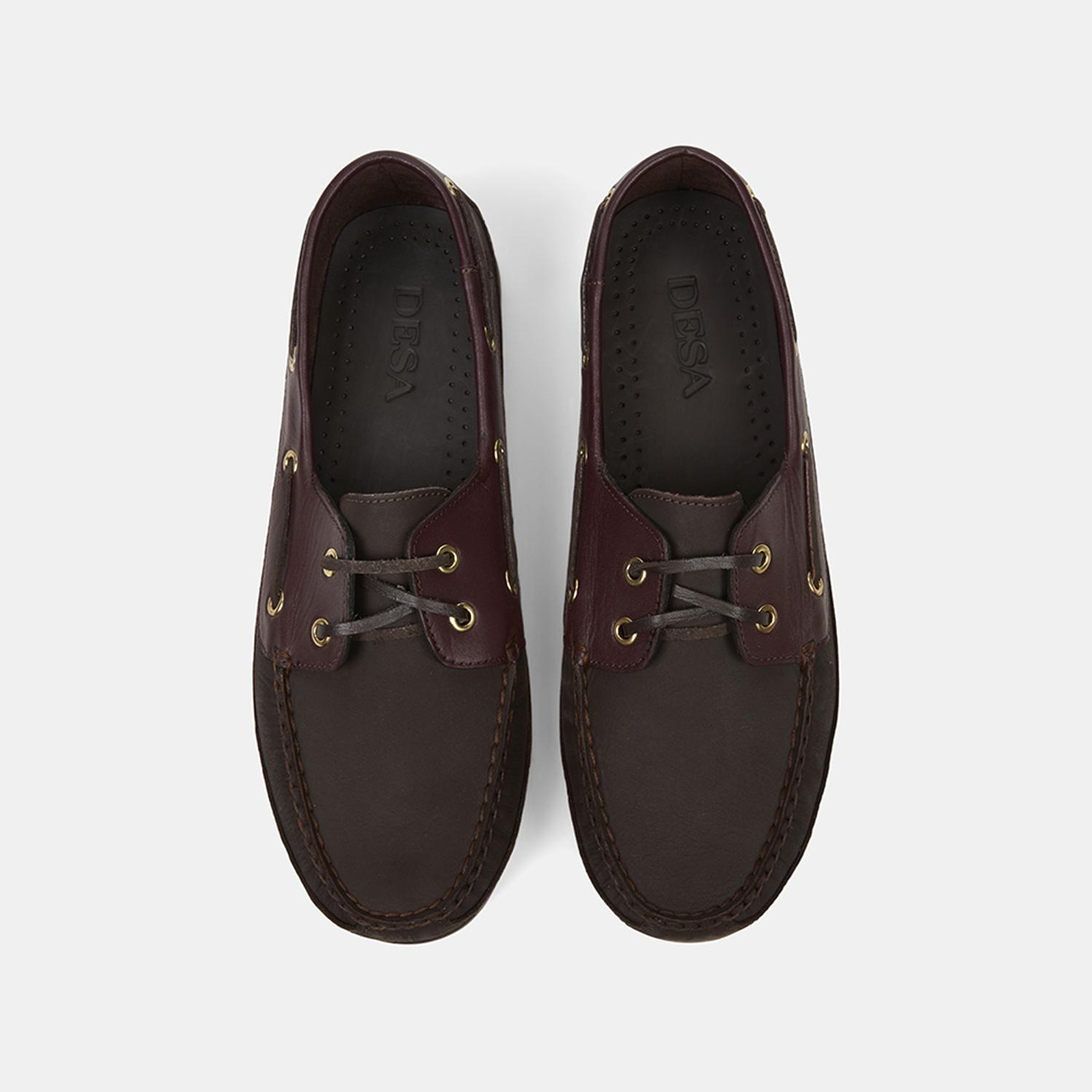 Erkek Acı Kahve - Bordo Detaylı Nubuk Deri Loafer