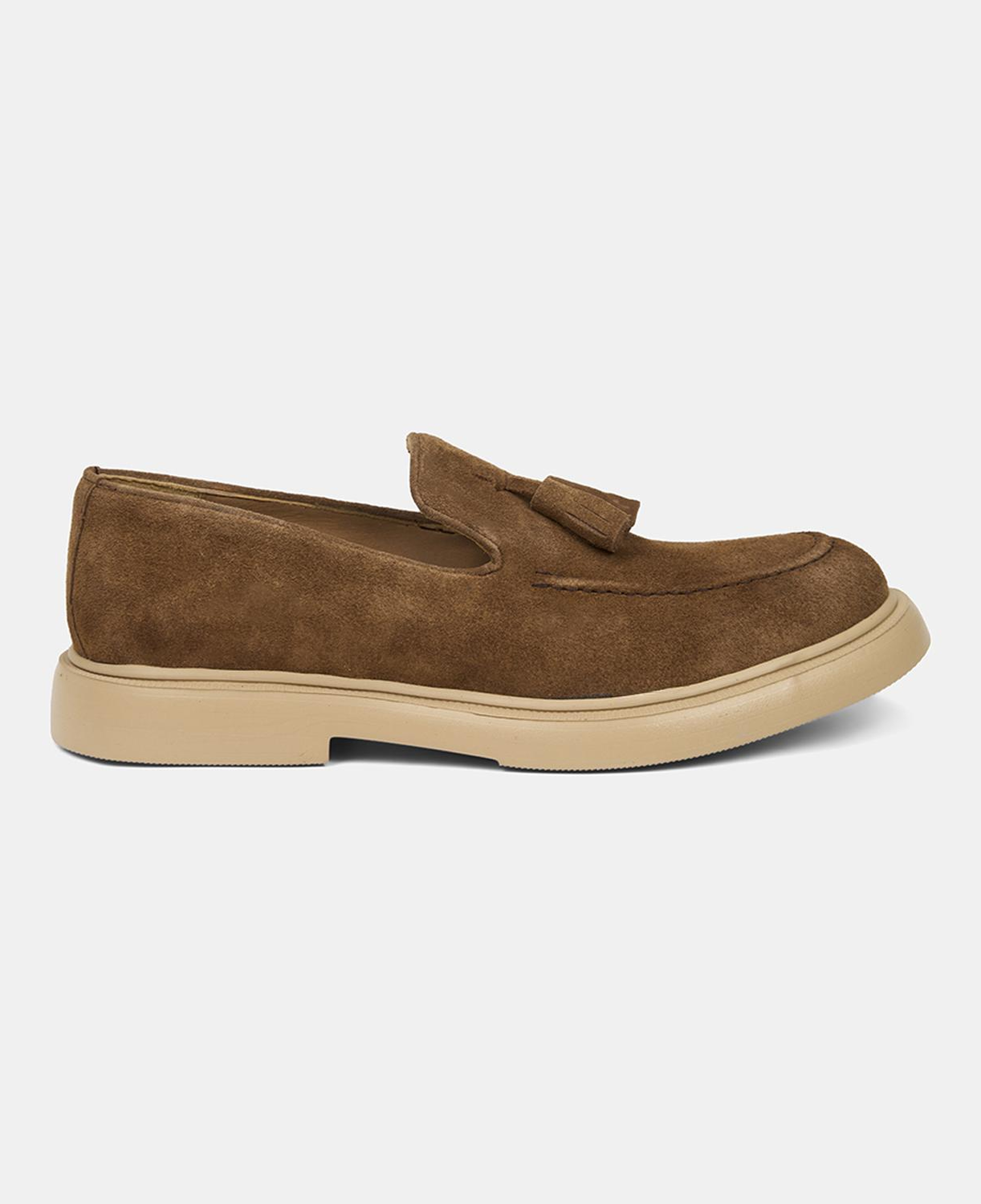 Erkek Taba Püskül Detaylı Klasik Süet Loafer