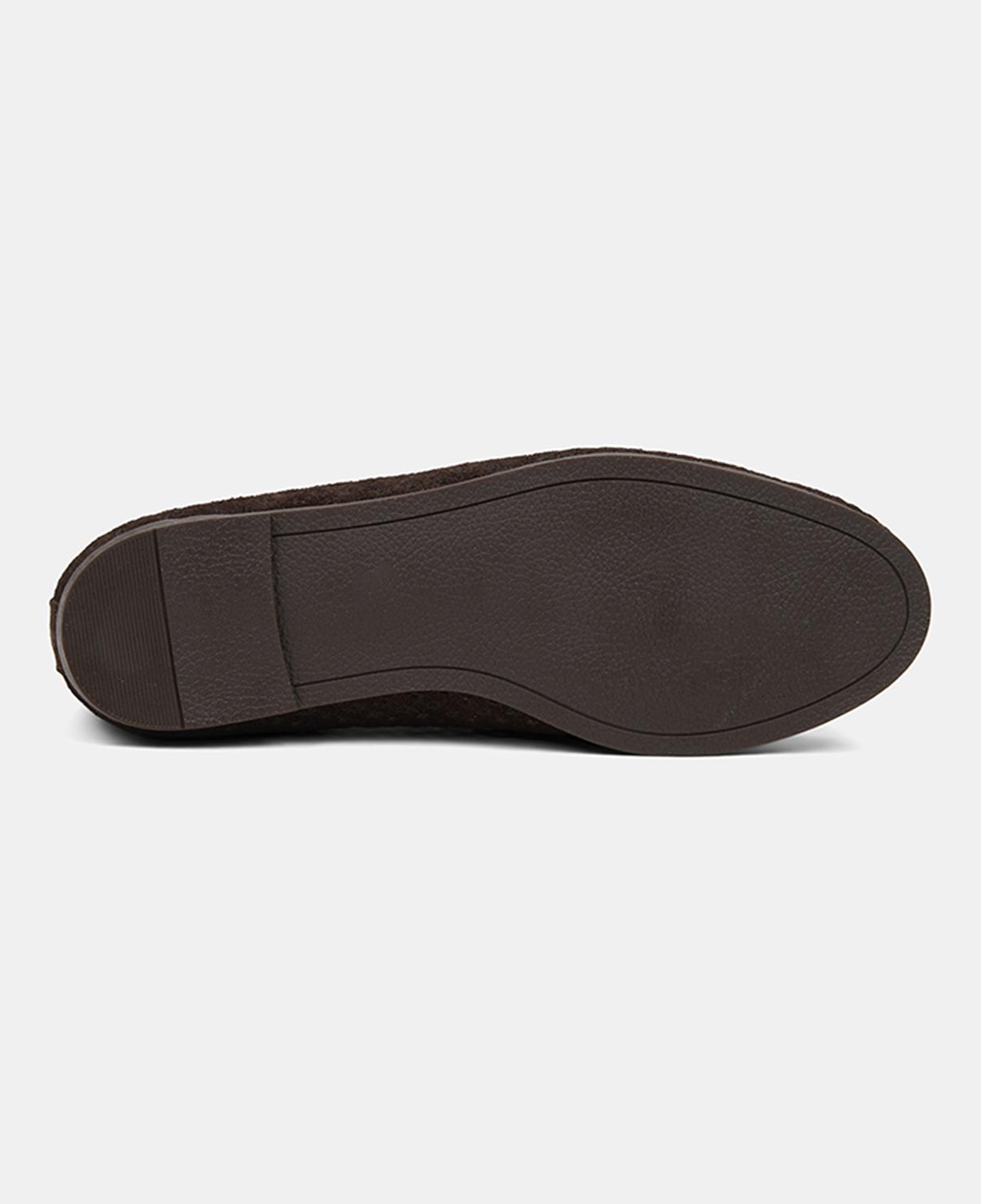 Kadın Kahve Metal Aksesuarlı Perforeli Süet Loafer