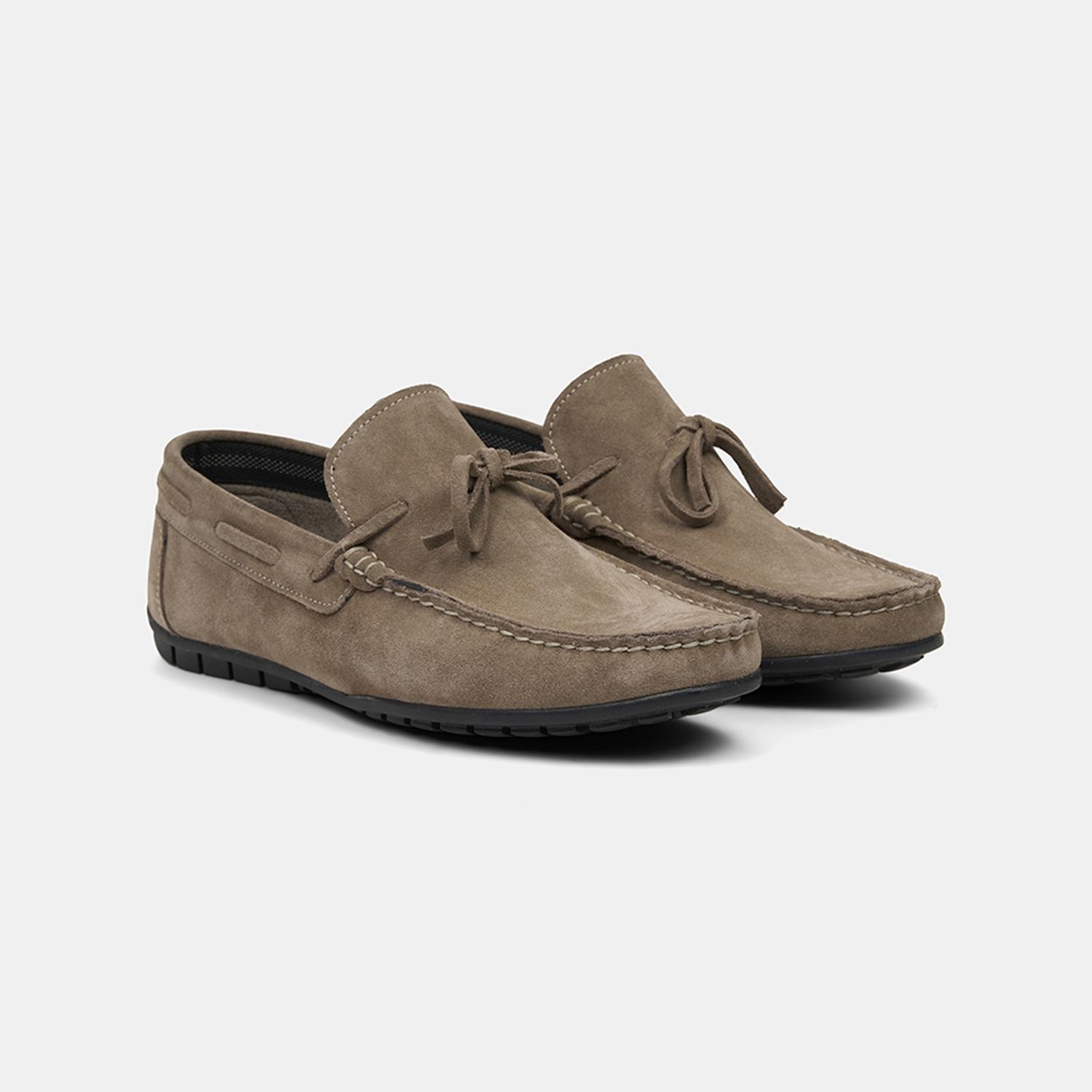 Erkek Bej Bağcık Detaylı Süet Loafer