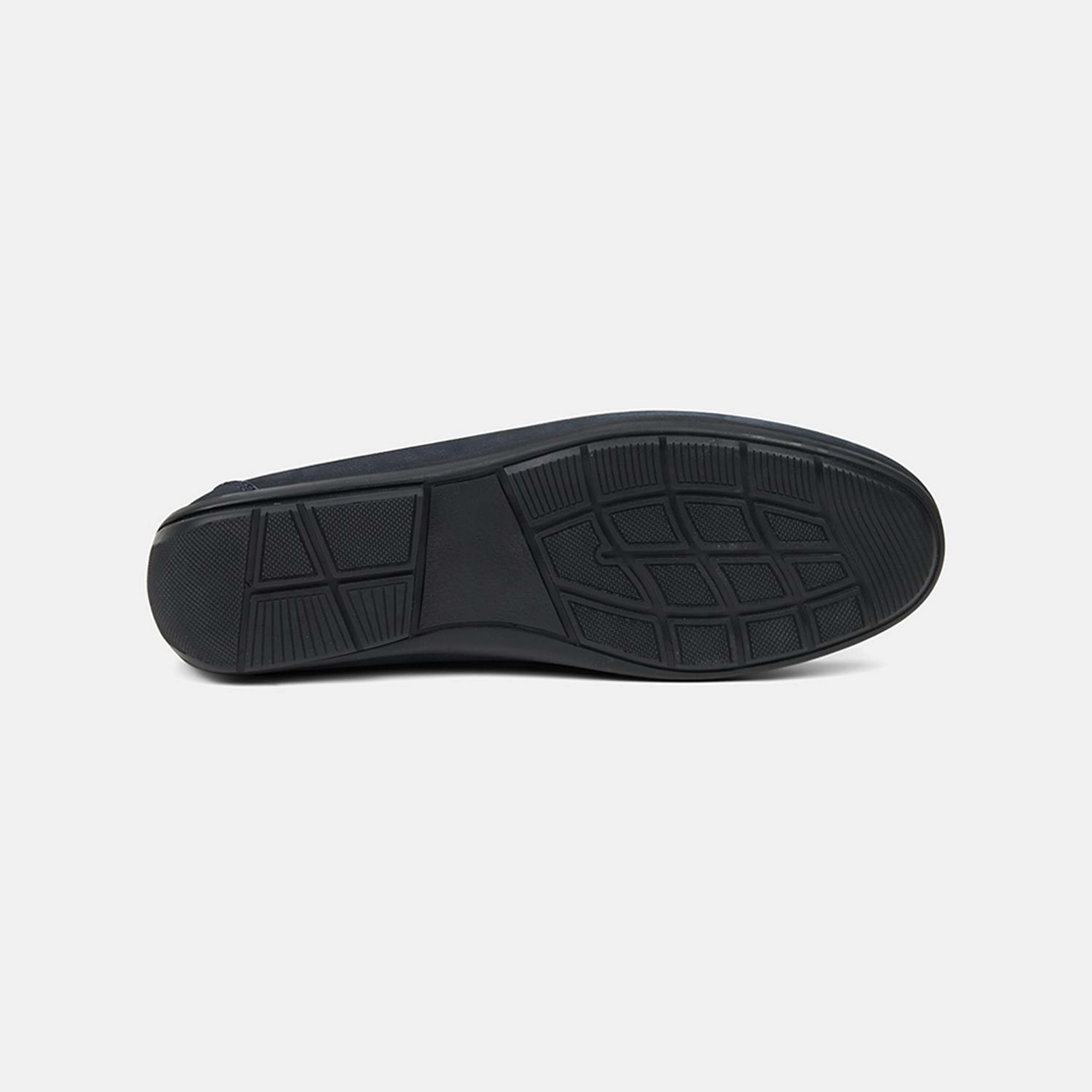 Erkek Lacivert Metal Aksesuarlı Nubuk Deri Loafer