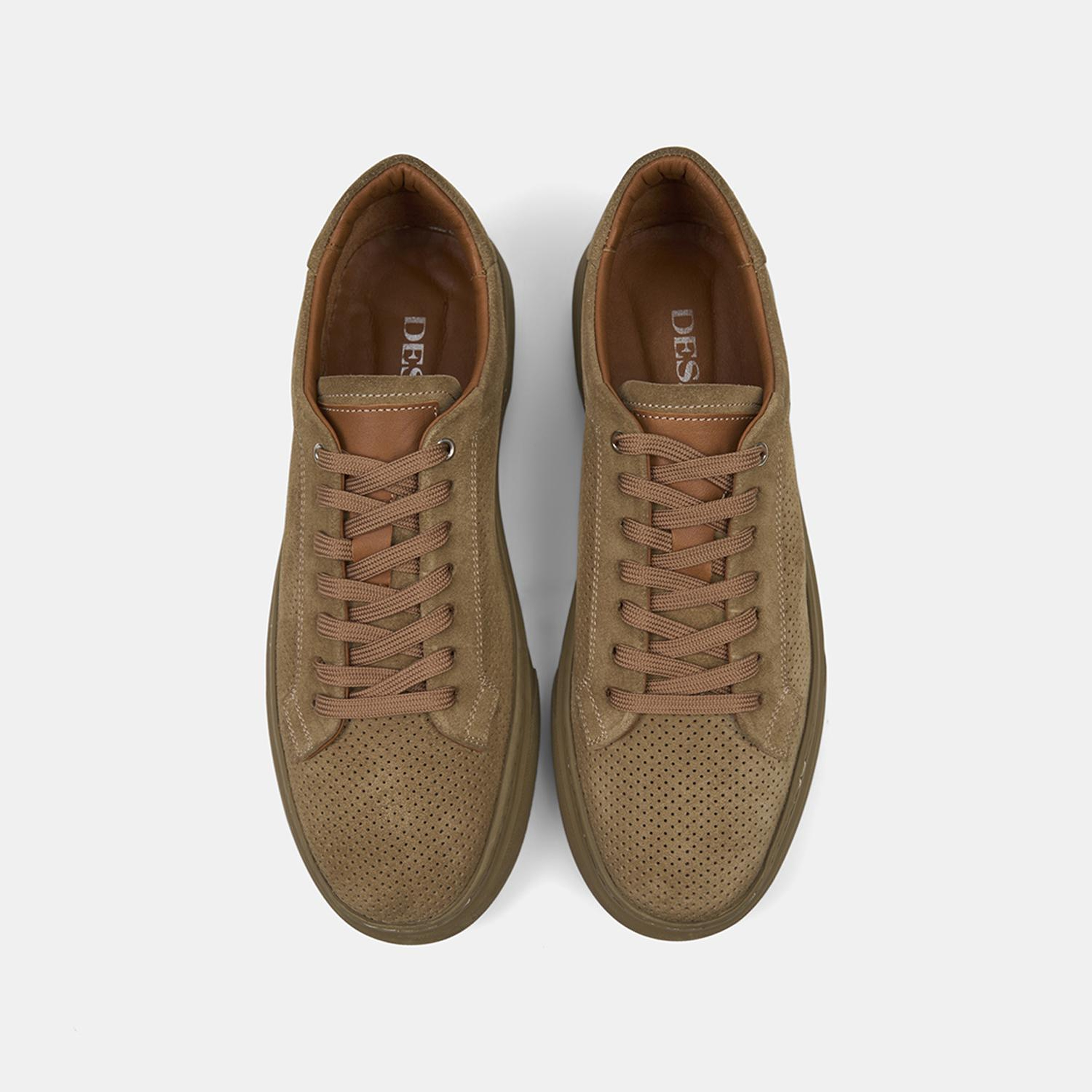 Erkek Bej Bağcıklı Süet Spor Ayakkabı