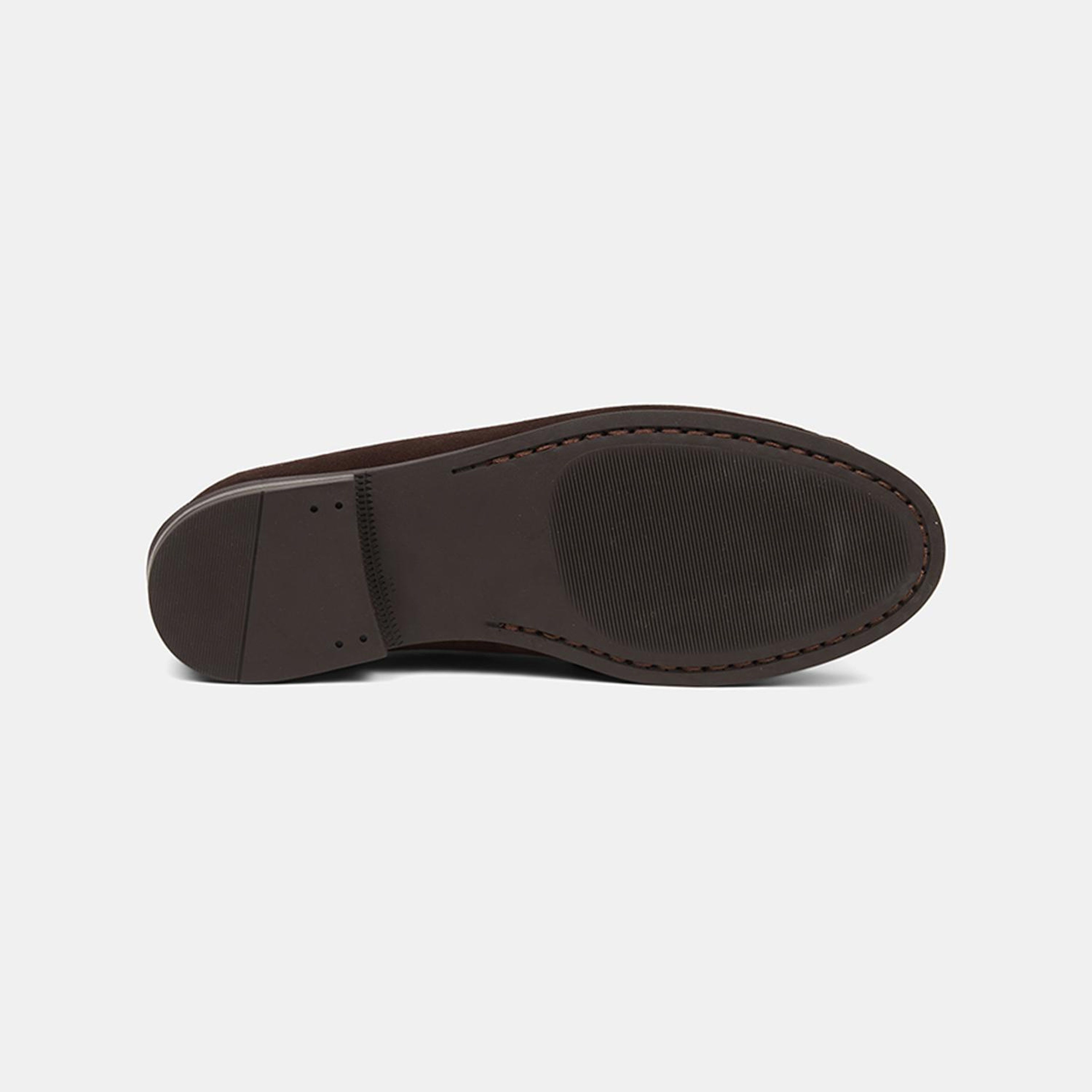 Kadın Koyu Kahve Metal Aksesuarlı Süet Loafer