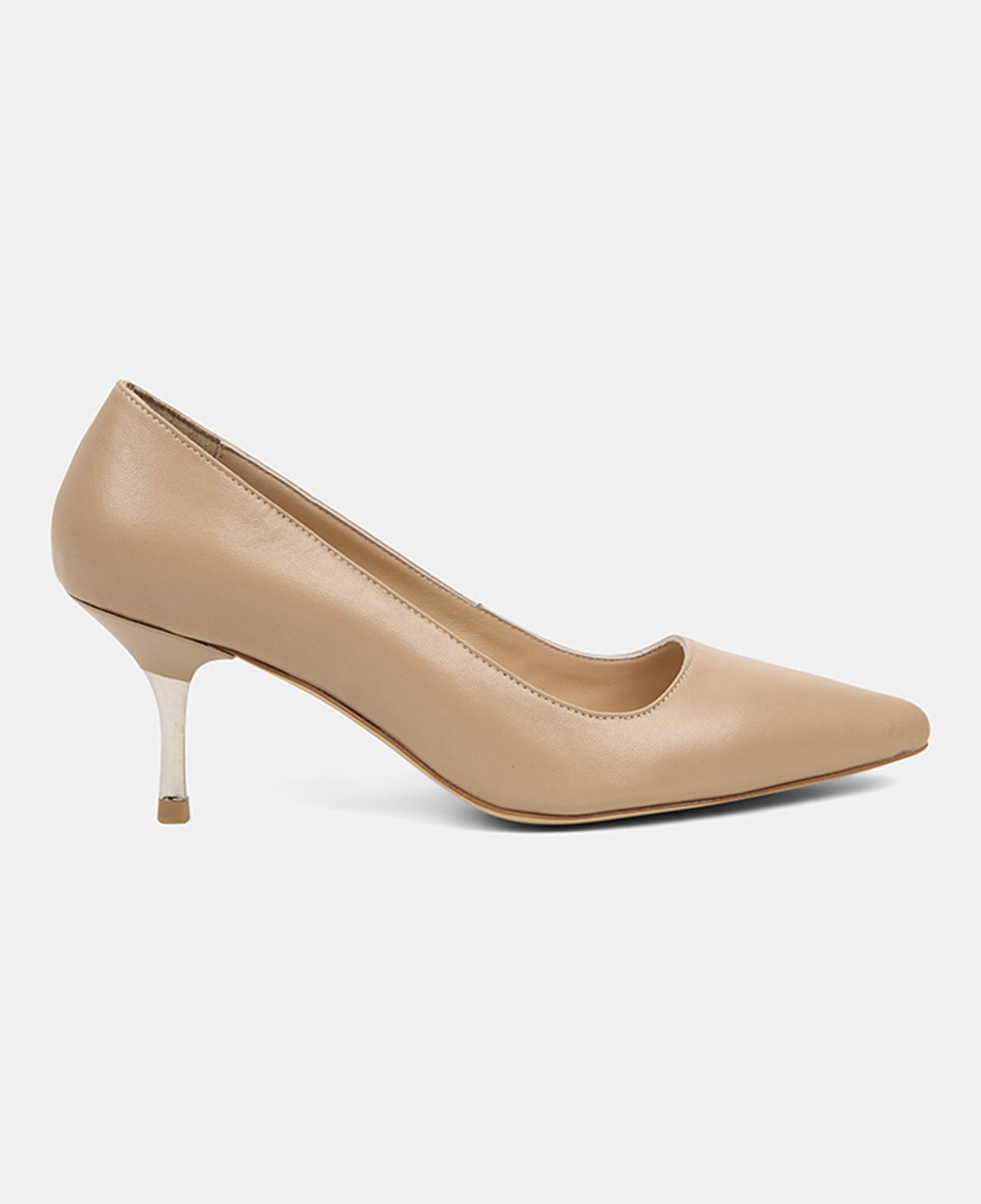 Kadın Ten Sivri Burunlu Deri Stiletto