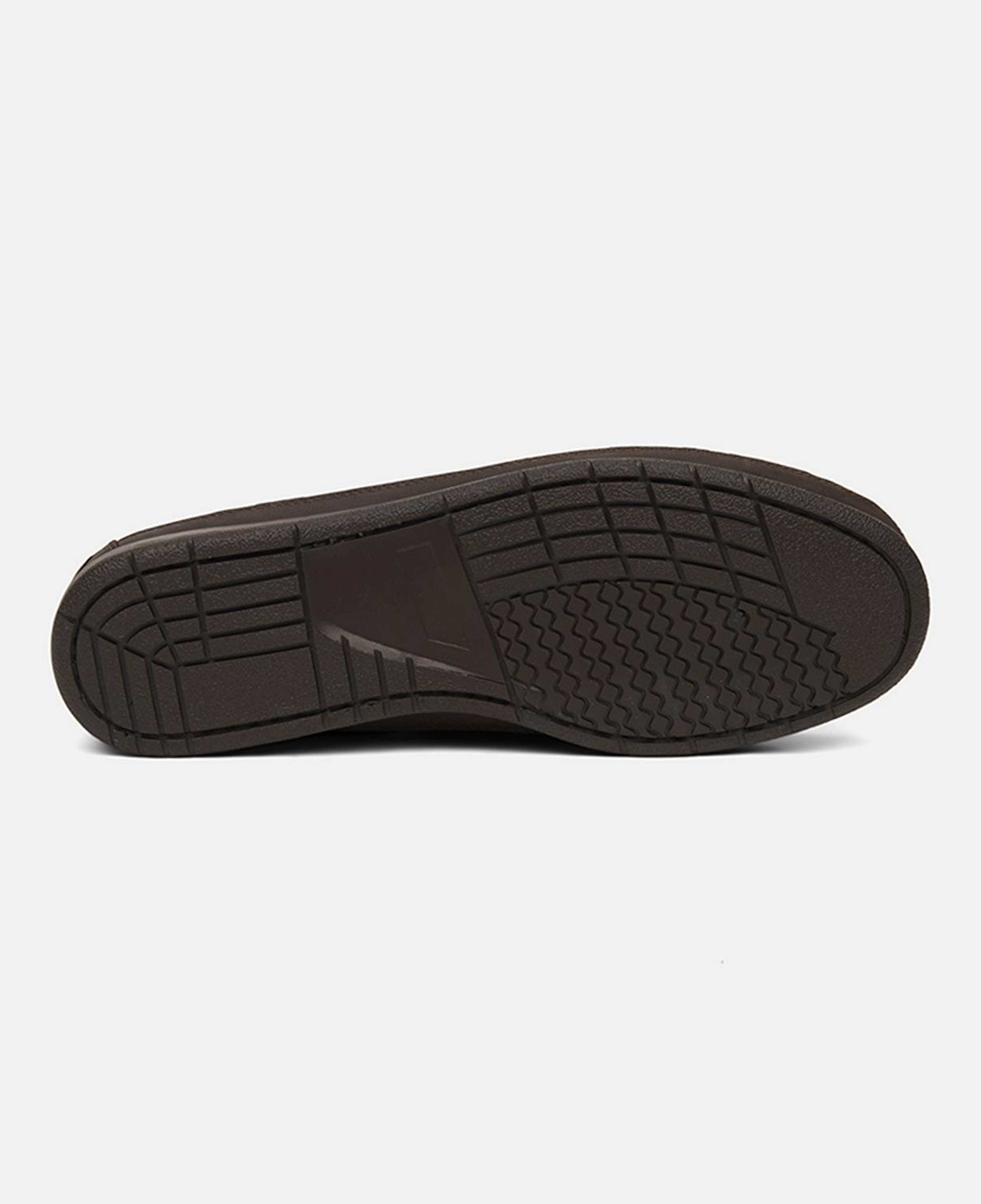 Erkek Acı Kahve - Bordo Detaylı Nubuk Deri Loafer