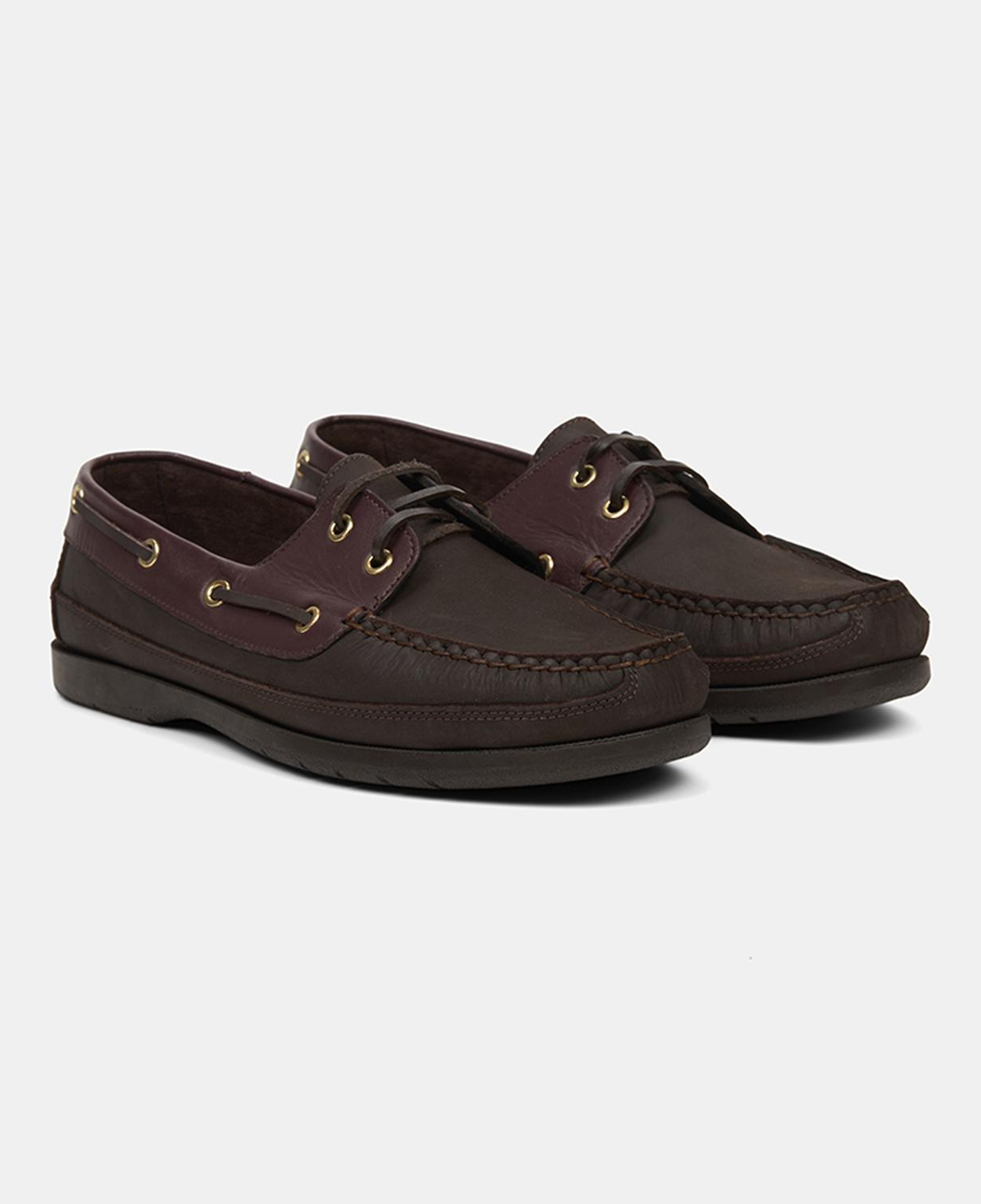 Erkek Acı Kahve - Bordo Detaylı Nubuk Deri Loafer