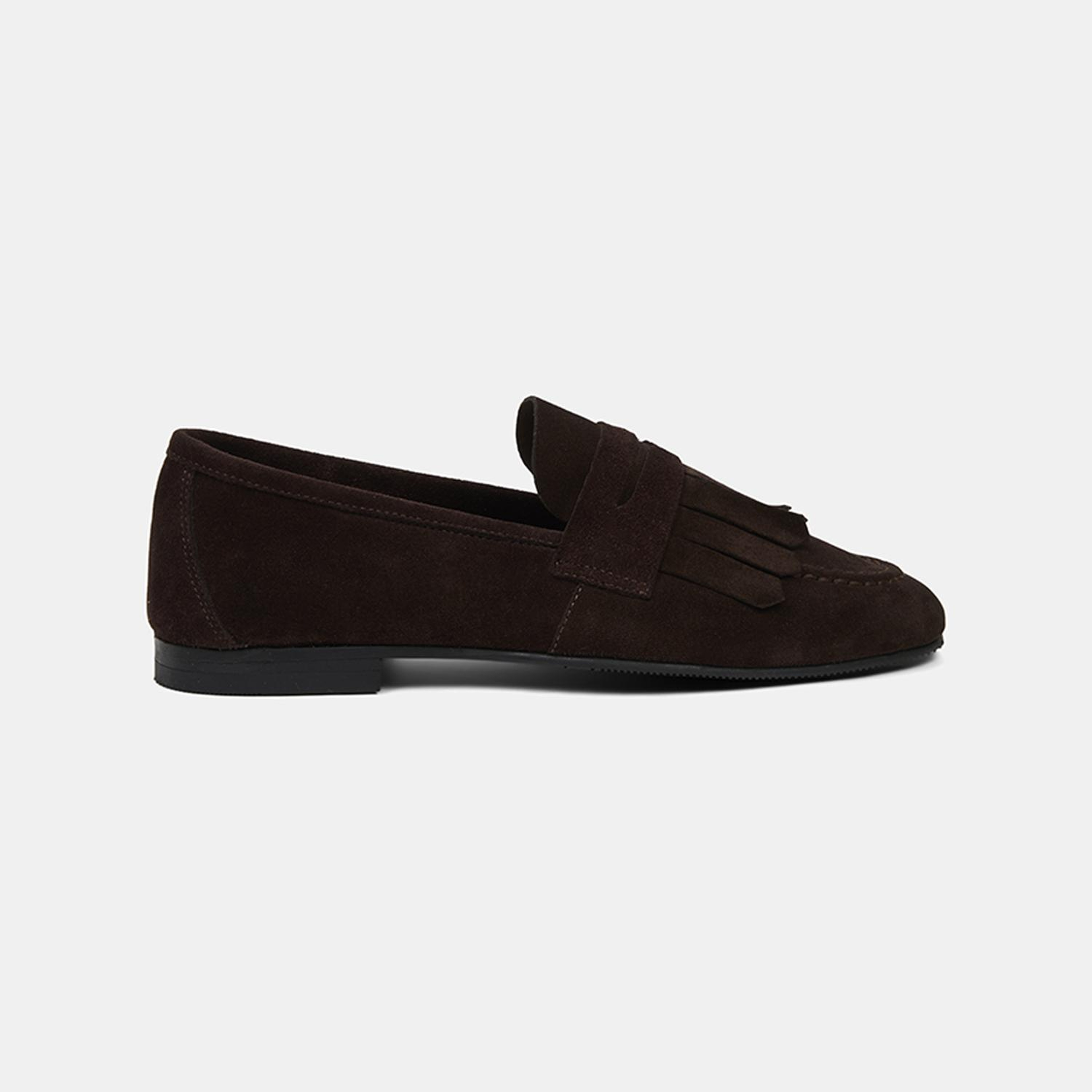 Kadın Kahve Püsküllü Süet Deri Loafer