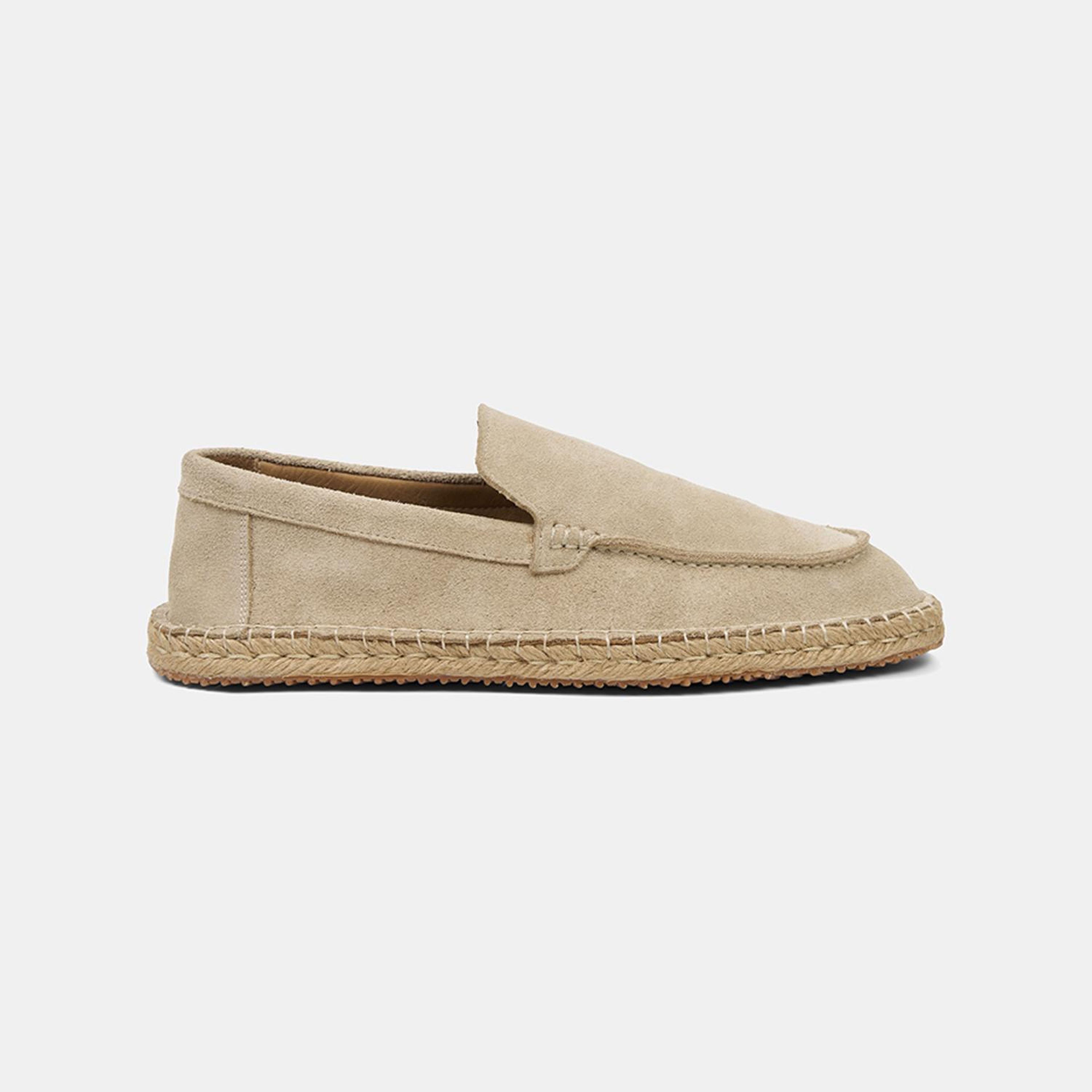 Erkek Bej Spor Süet Deri Espadril