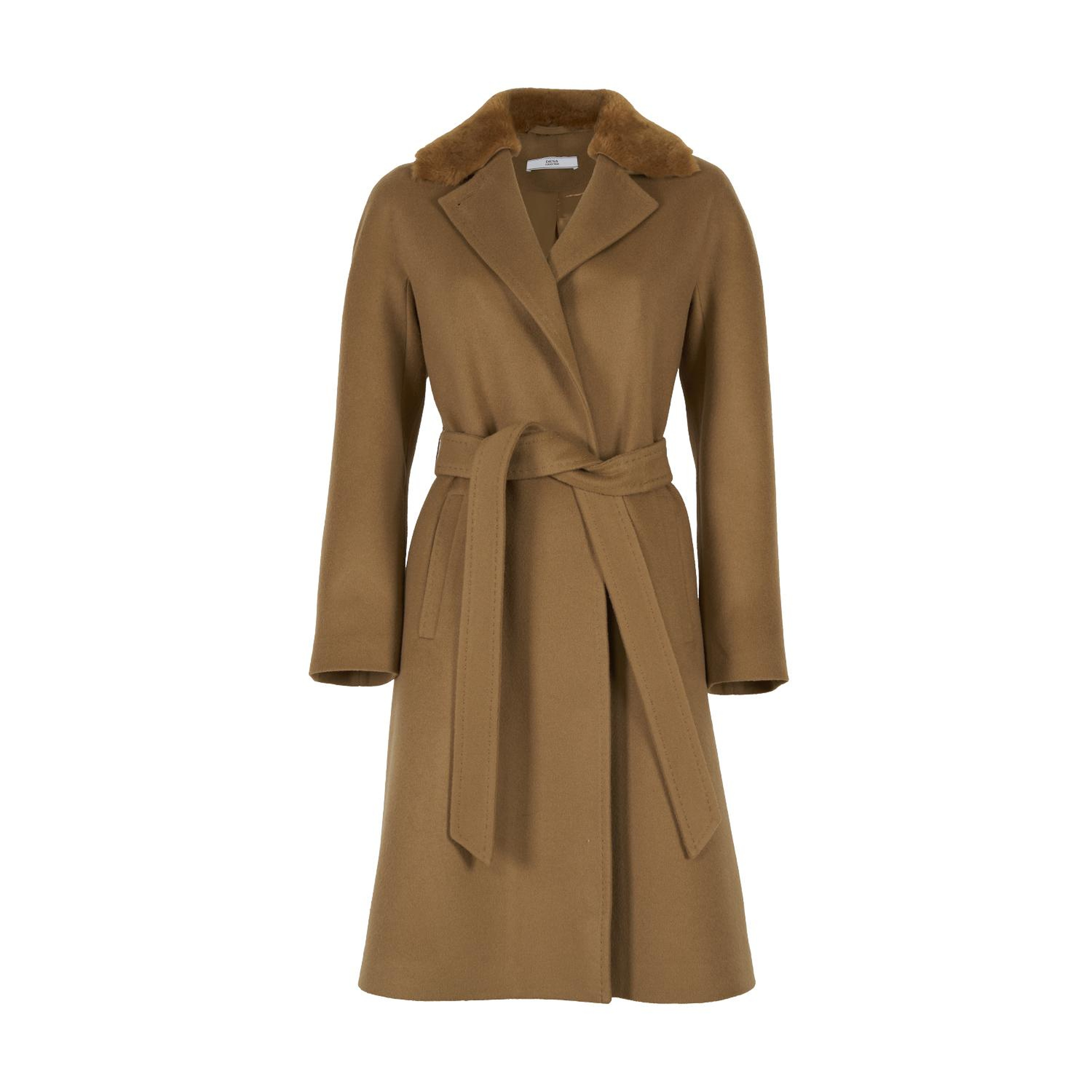 Capella Kahve Kadın Kürk Yakalı Pardösü