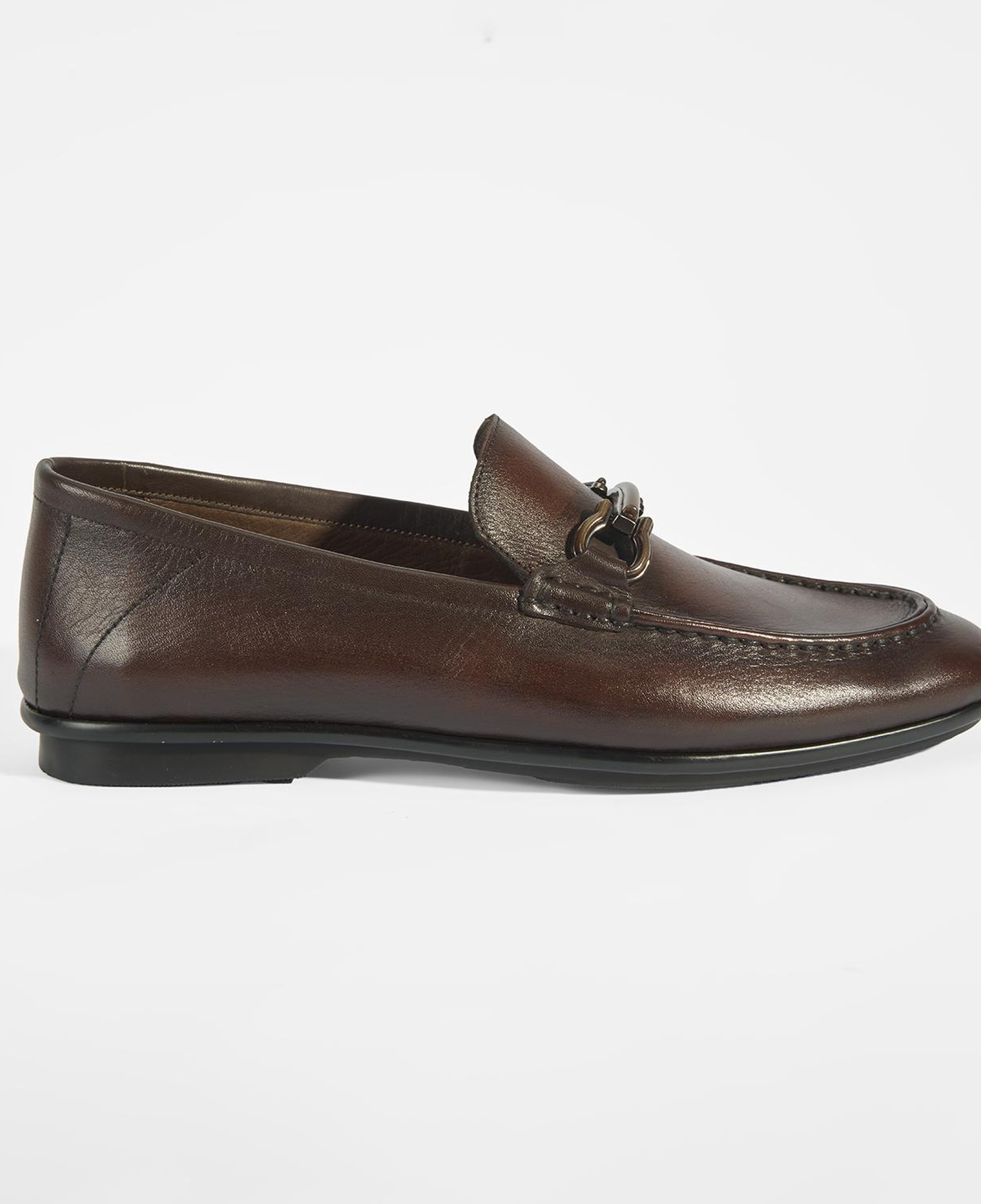 Erkek Kahve Slip-On Deri Loafer
