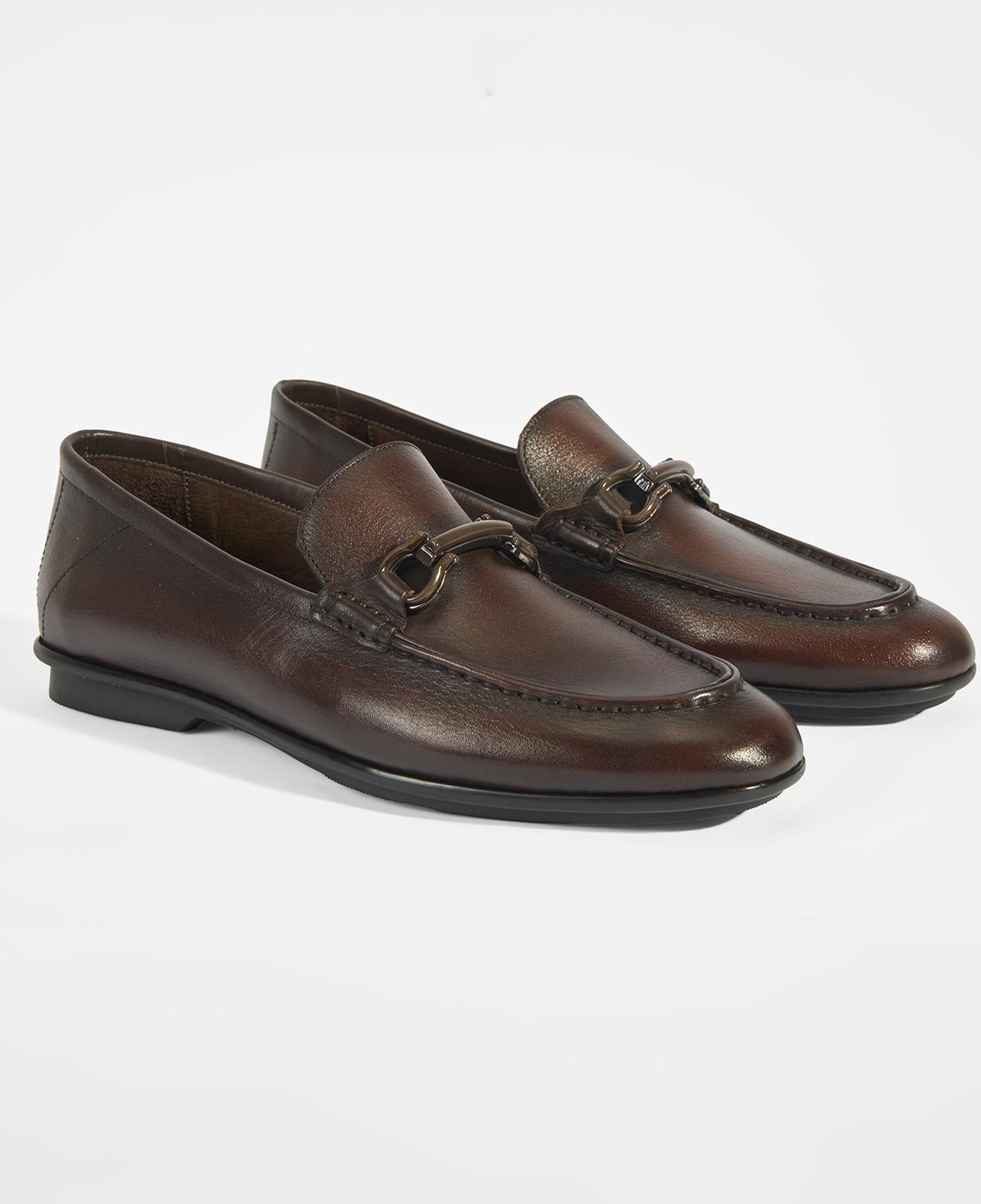 Erkek Kahve Slip-On Deri Loafer